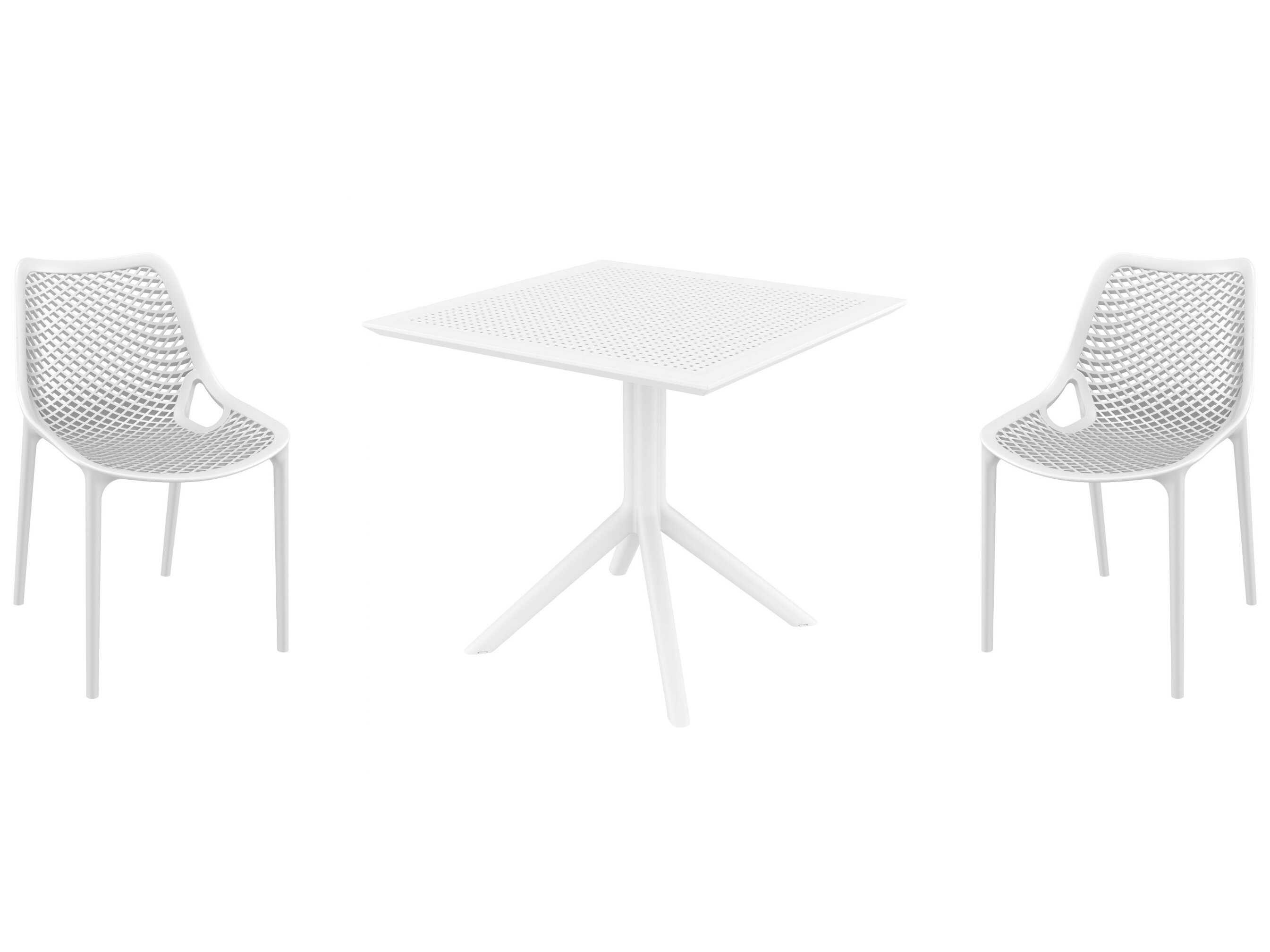 Compamia Air White Polypropylene Dining Set
