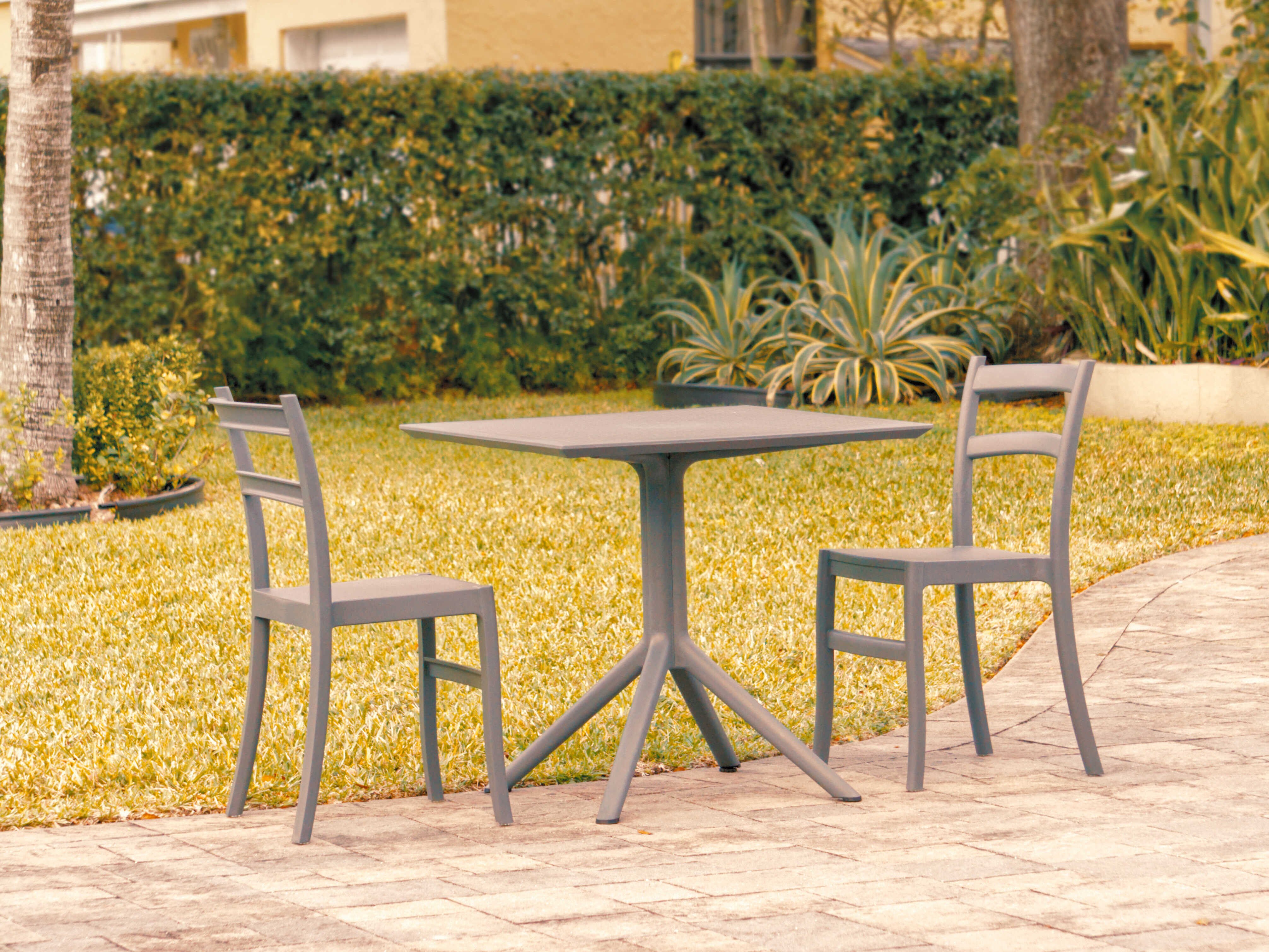 Compamia Tiffany Dark Gray Polypropylene Dining Set