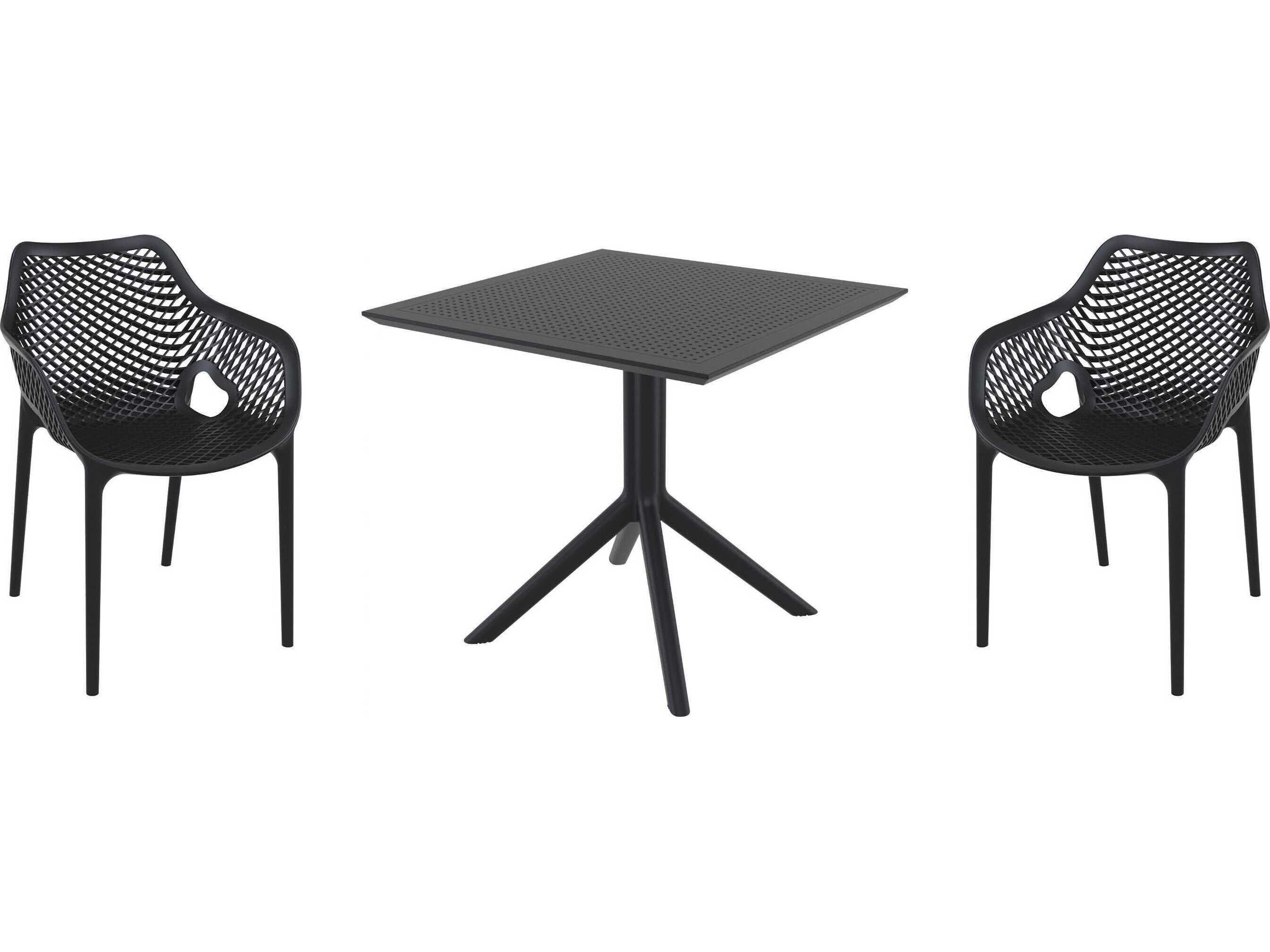 Compamia Air Black Polypropylene Dining Set
