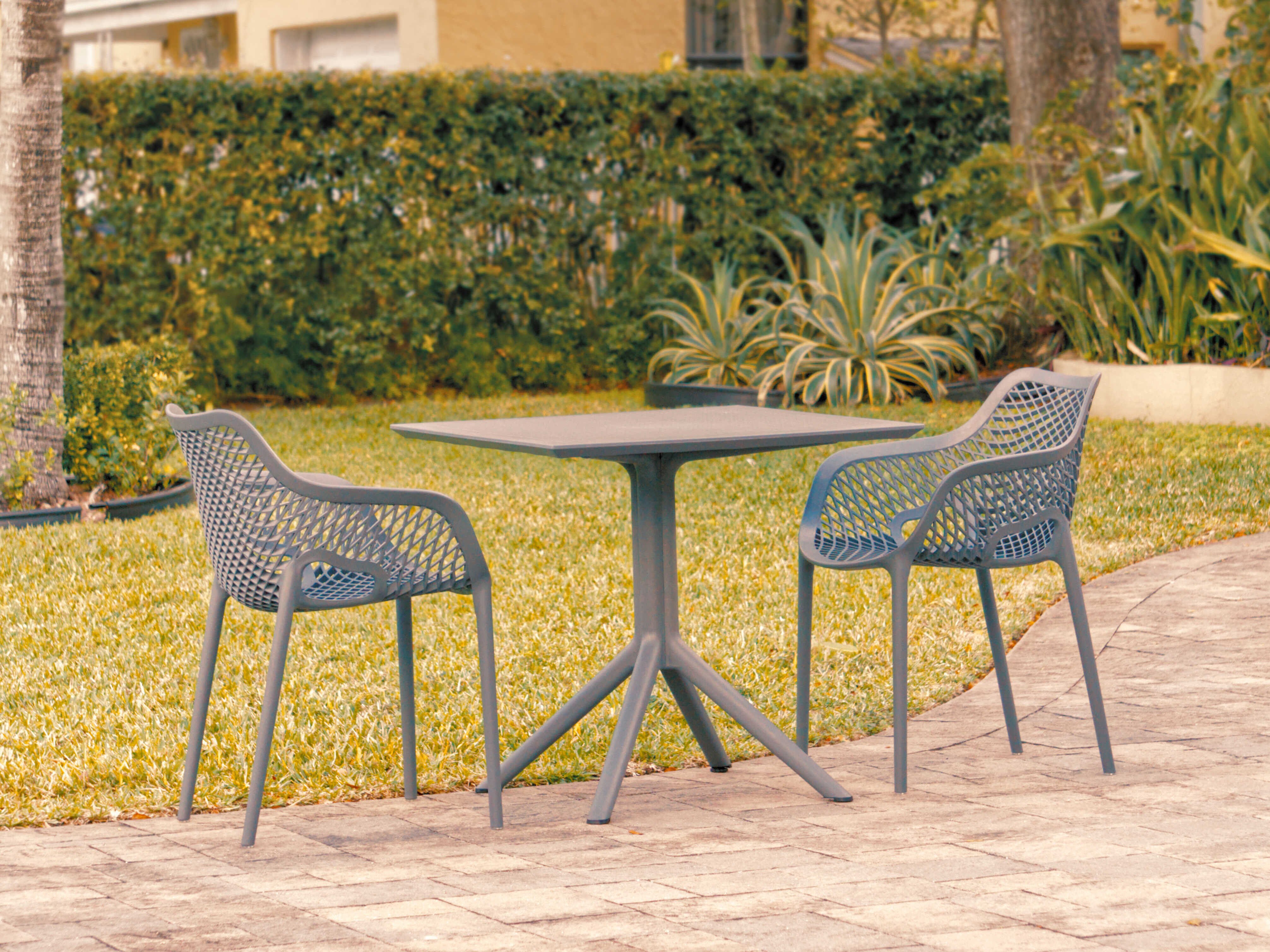 Compamia Air Dark Gray Polypropylene Dining Set