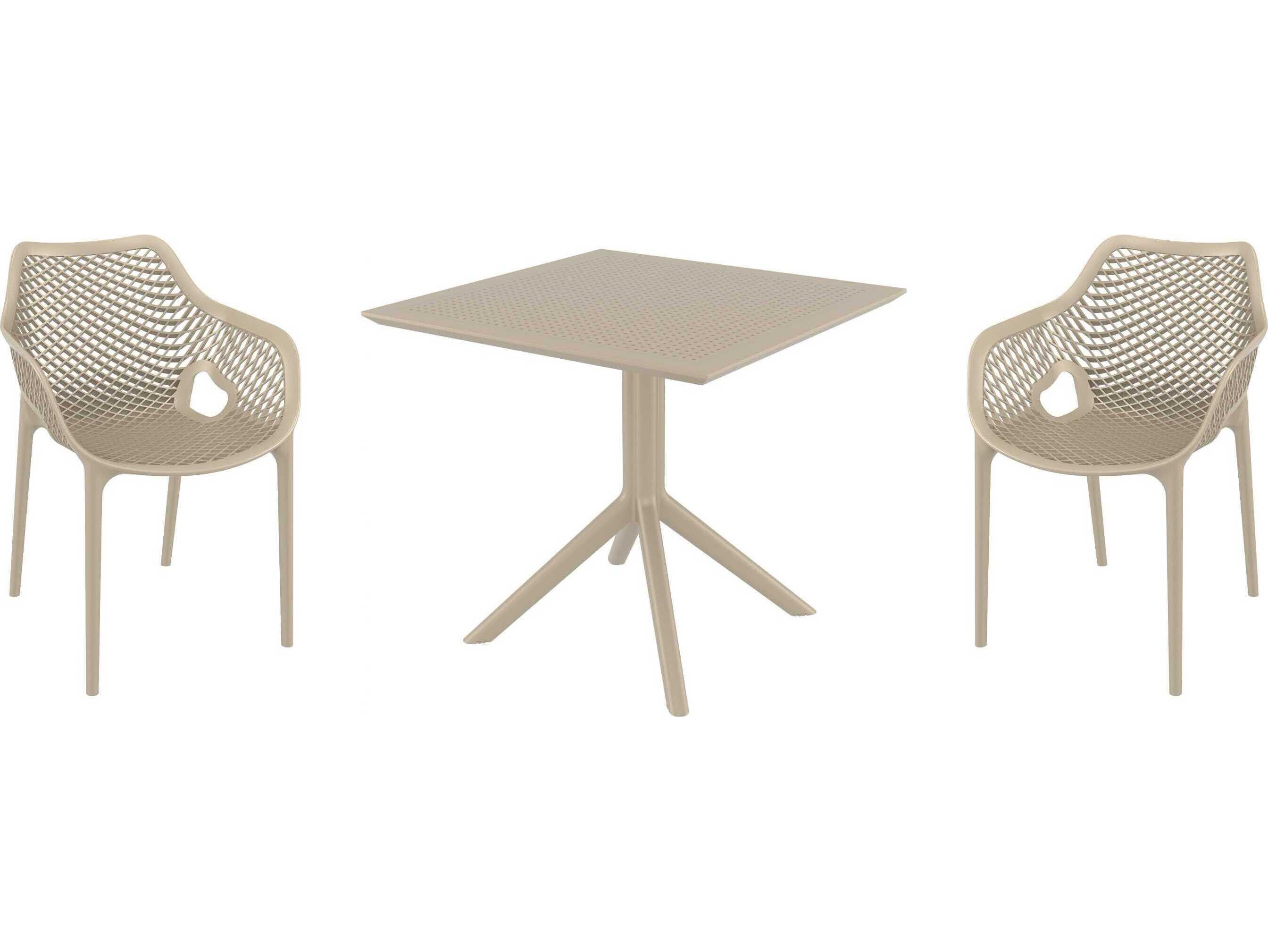 Compamia Air Taupe Polypropylene Dining Set