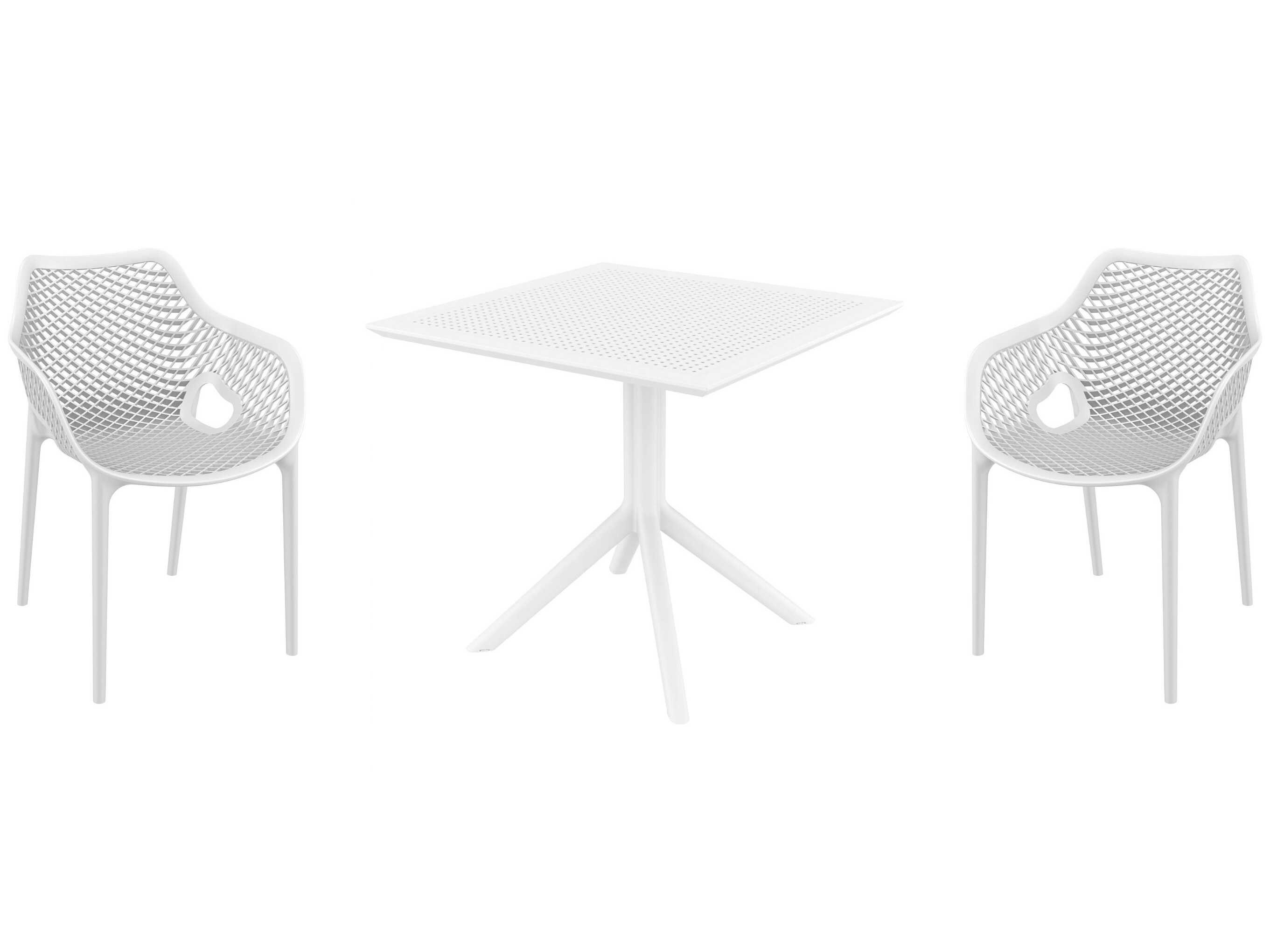 Compamia Air White Polypropylene Dining Set