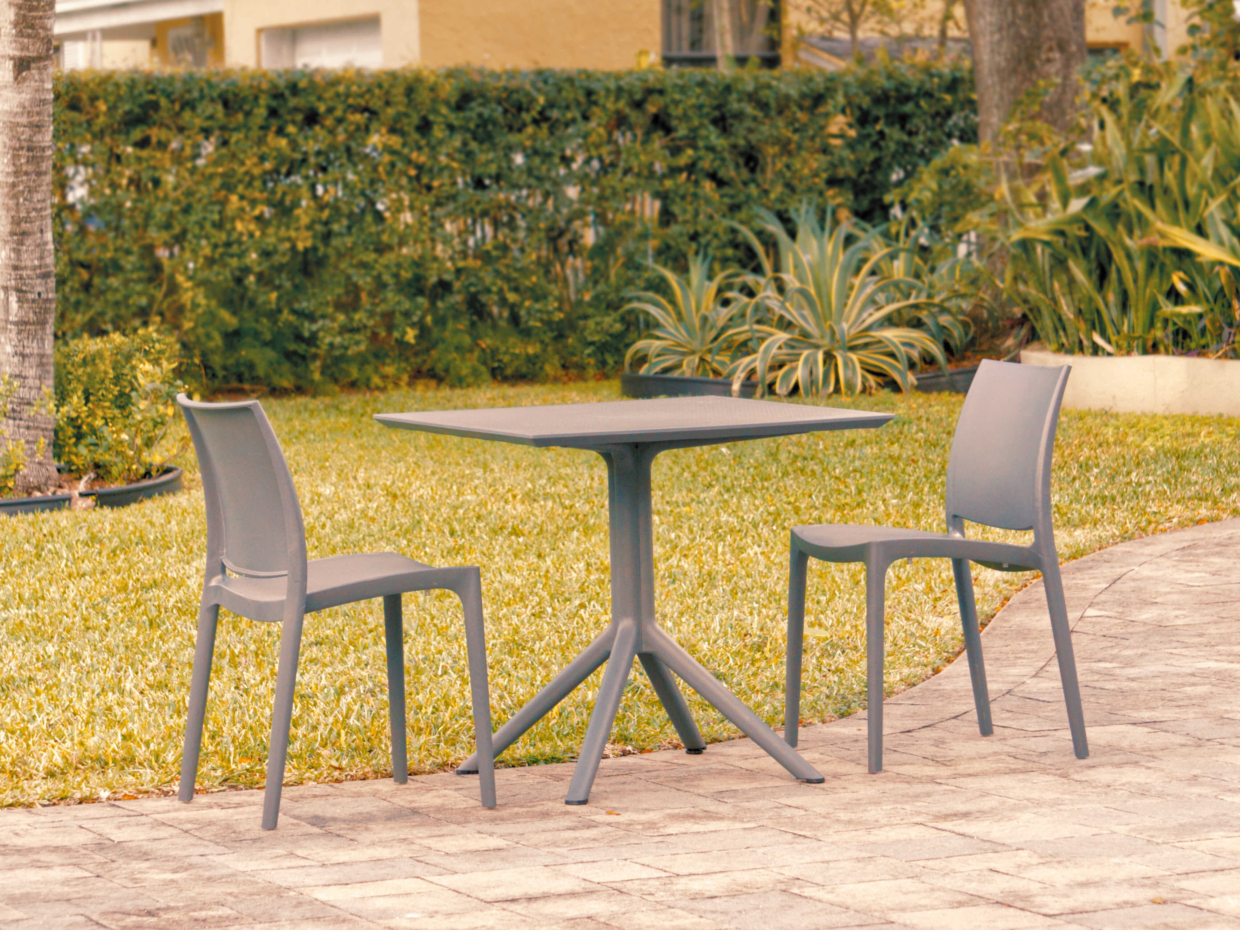 Compamia Maya Dark Gray Polypropylene Dining Set