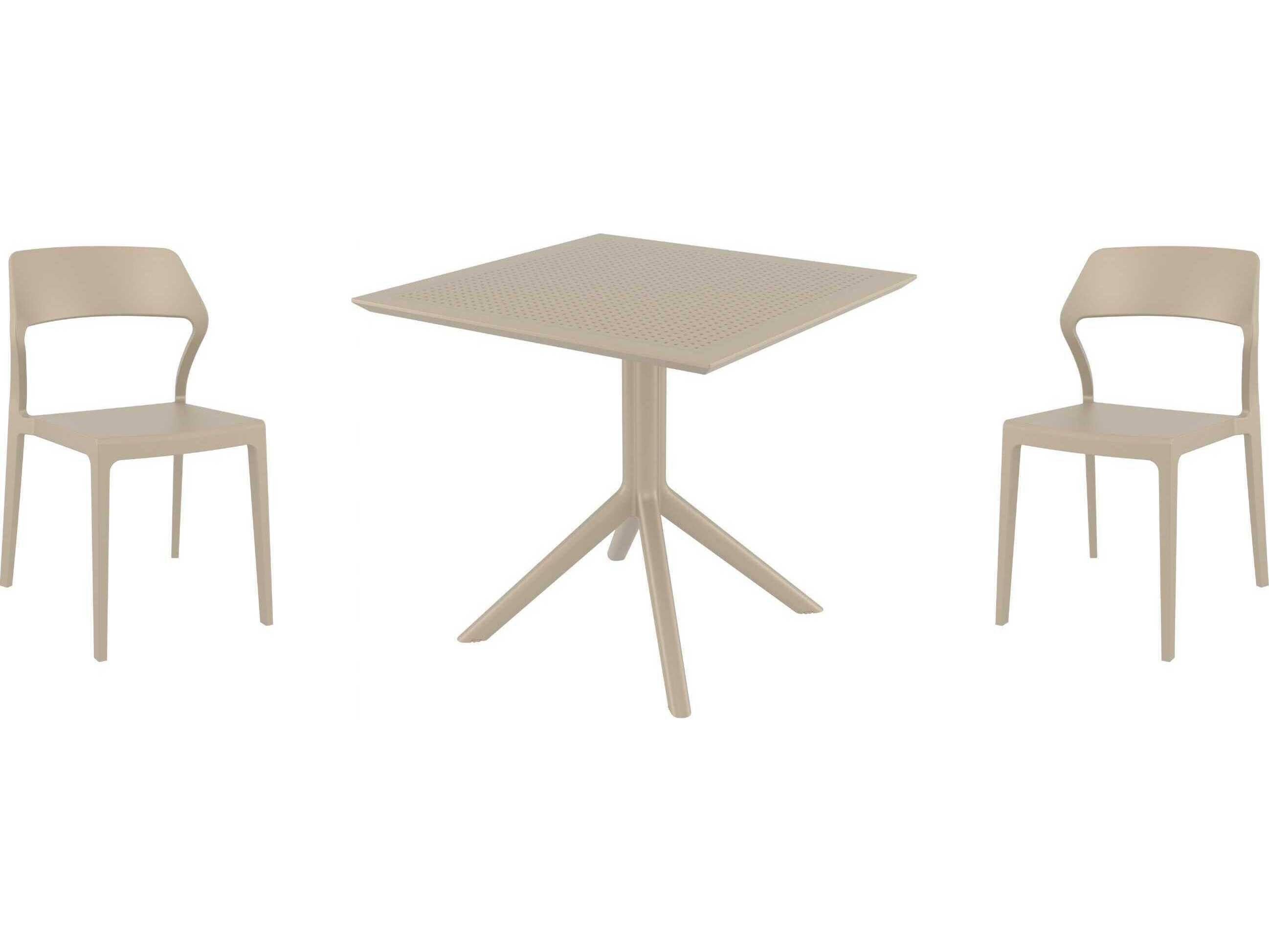 Compamia Snow Taupe Polypropylene Dining Set