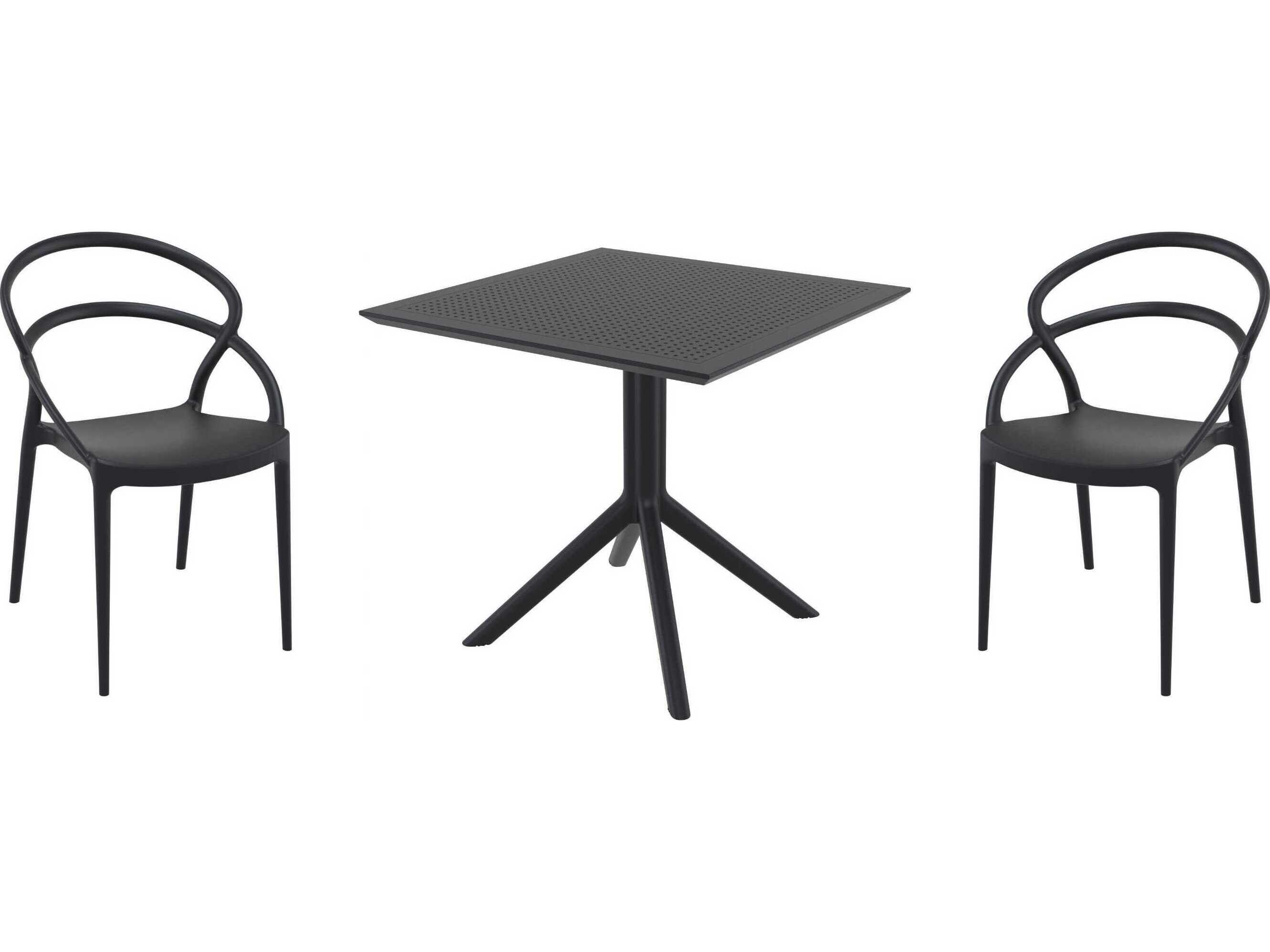 Compamia Pia Black Polypropylene Dining Set