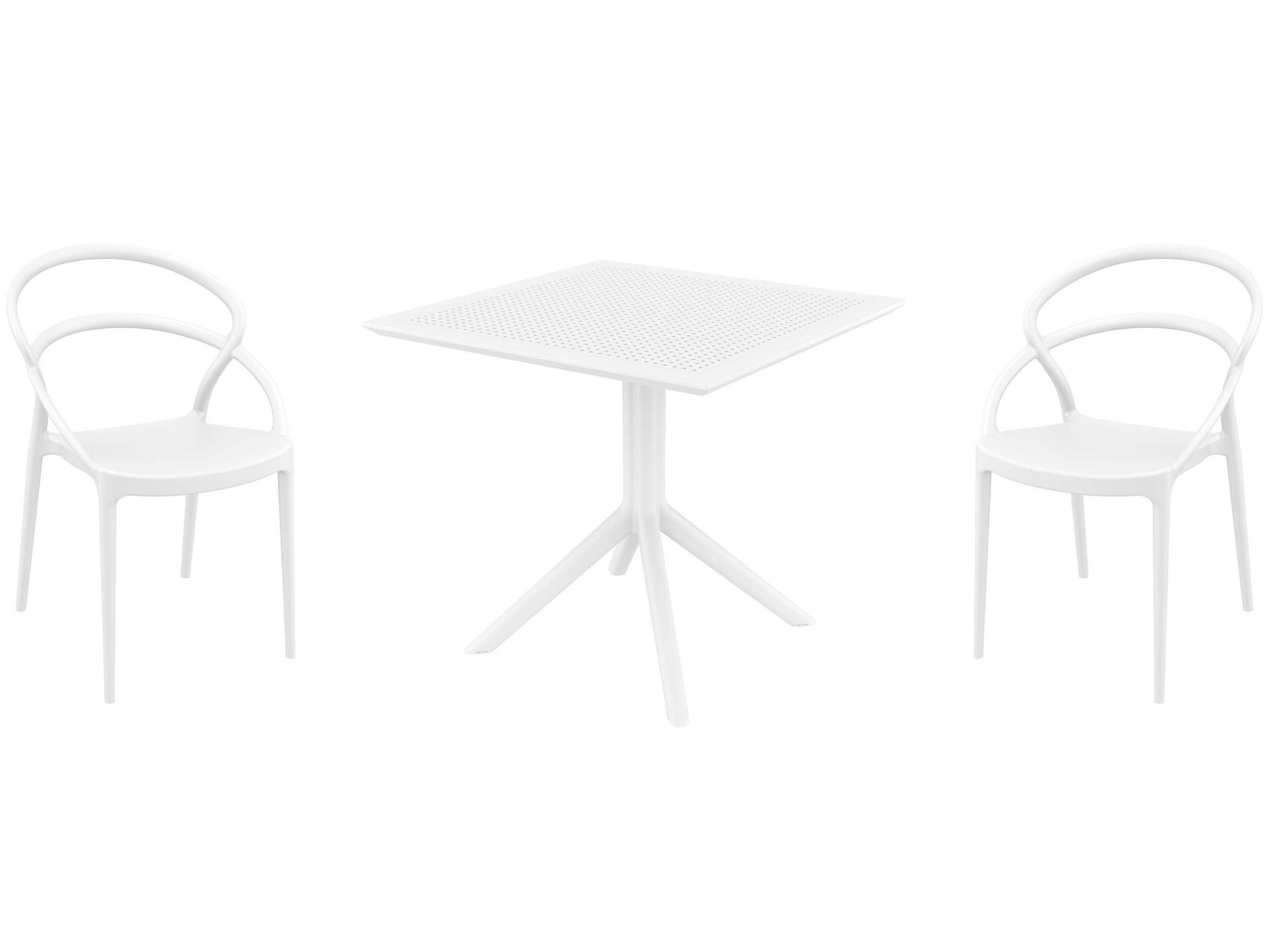Compamia Pia White Polypropylene Dining Set
