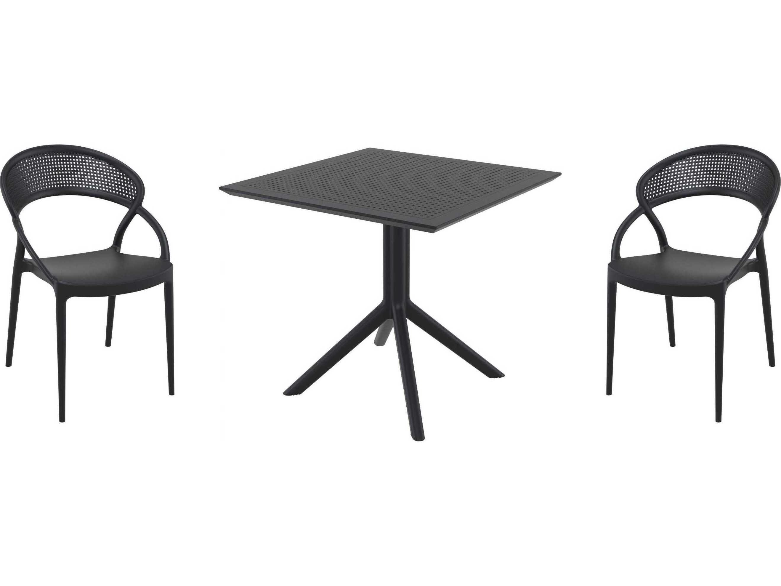 Compamia Sunset Black Polypropylene Dining Set