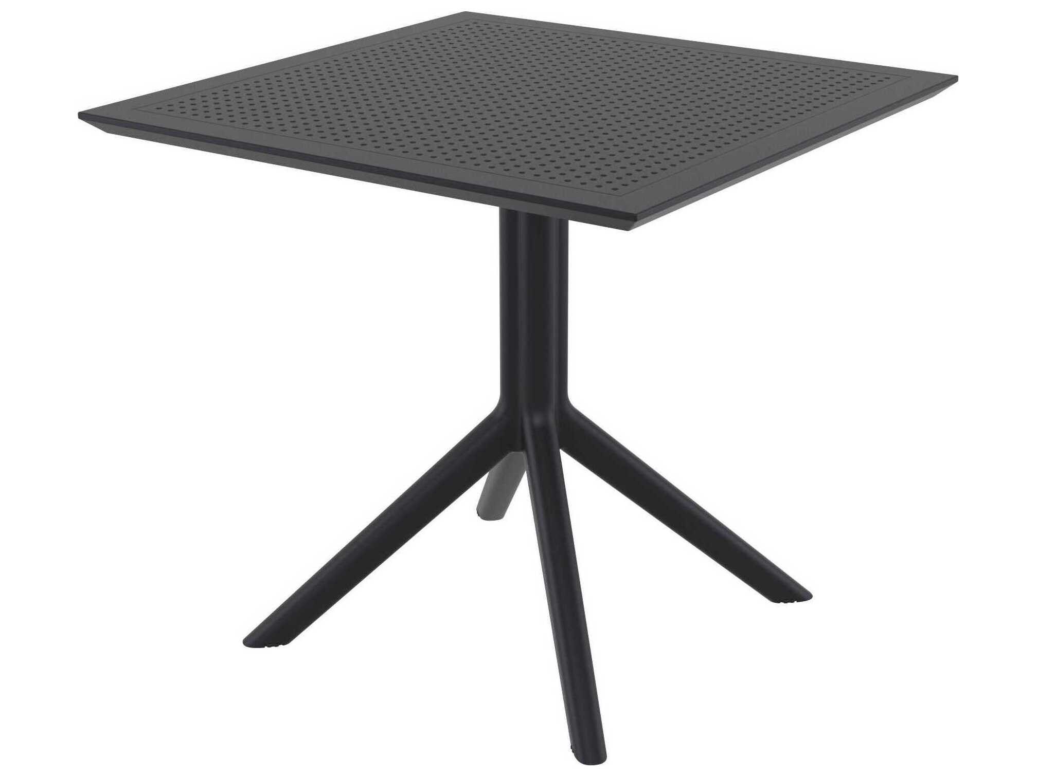 Compamia Sky Black Polypropylene Square Dining Table