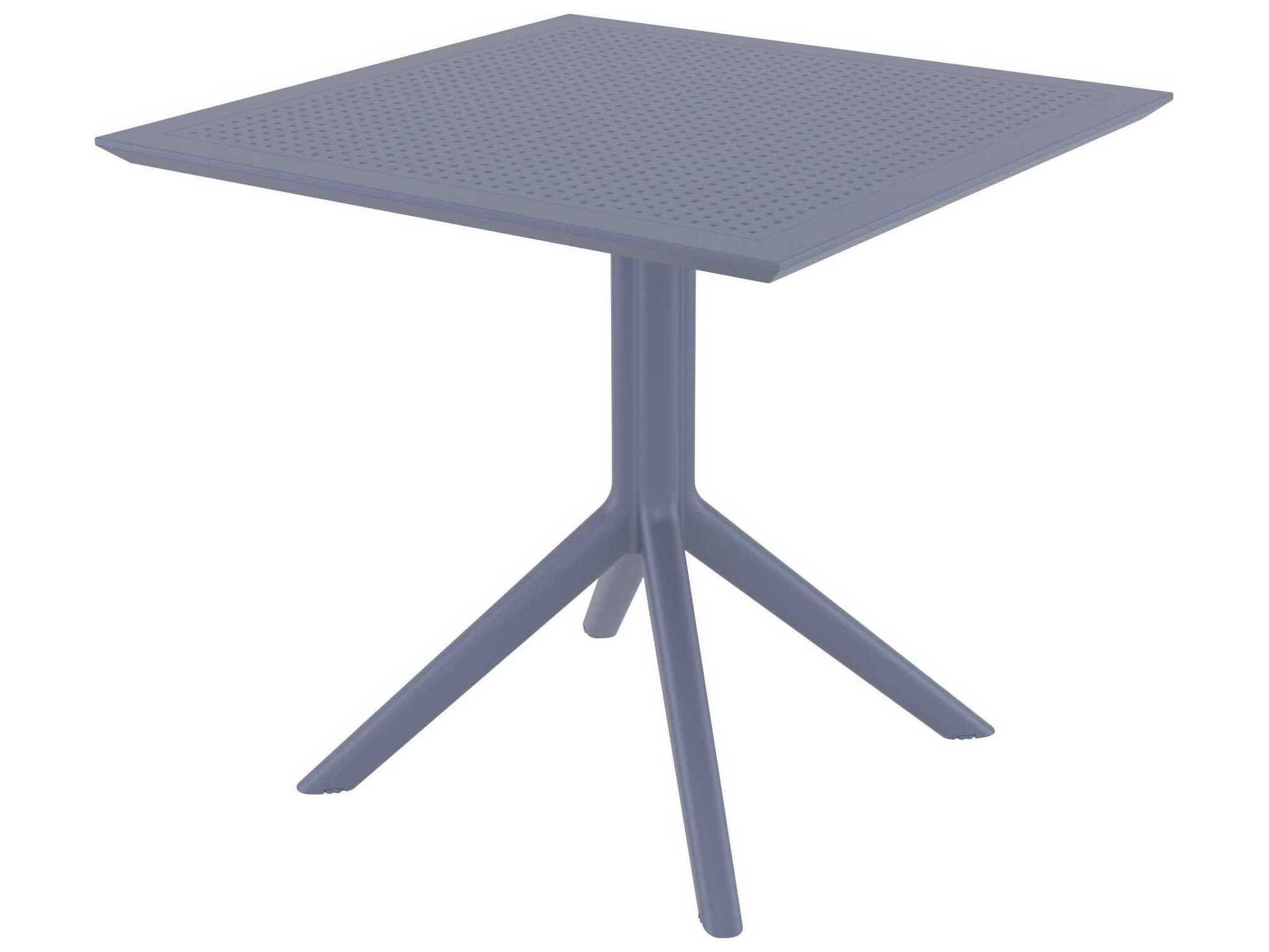 Compamia Sky Dark Gray Polypropylene Square Dining Table