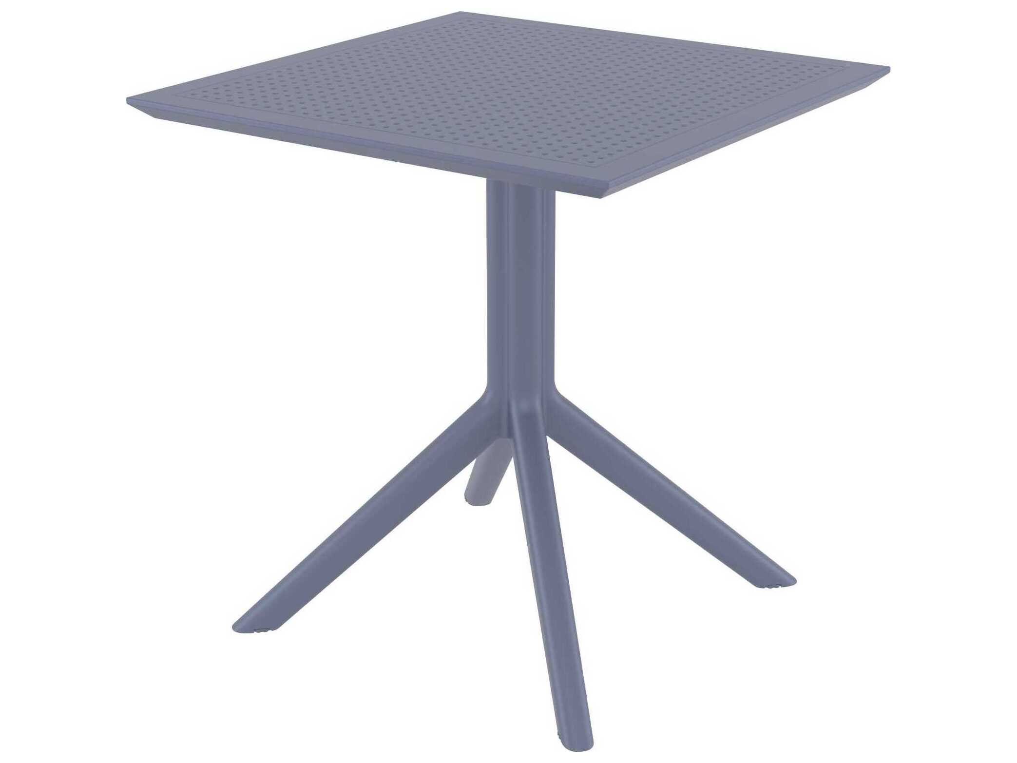 Compamia Sky Dark Gray Polypropylene Square Dining Table