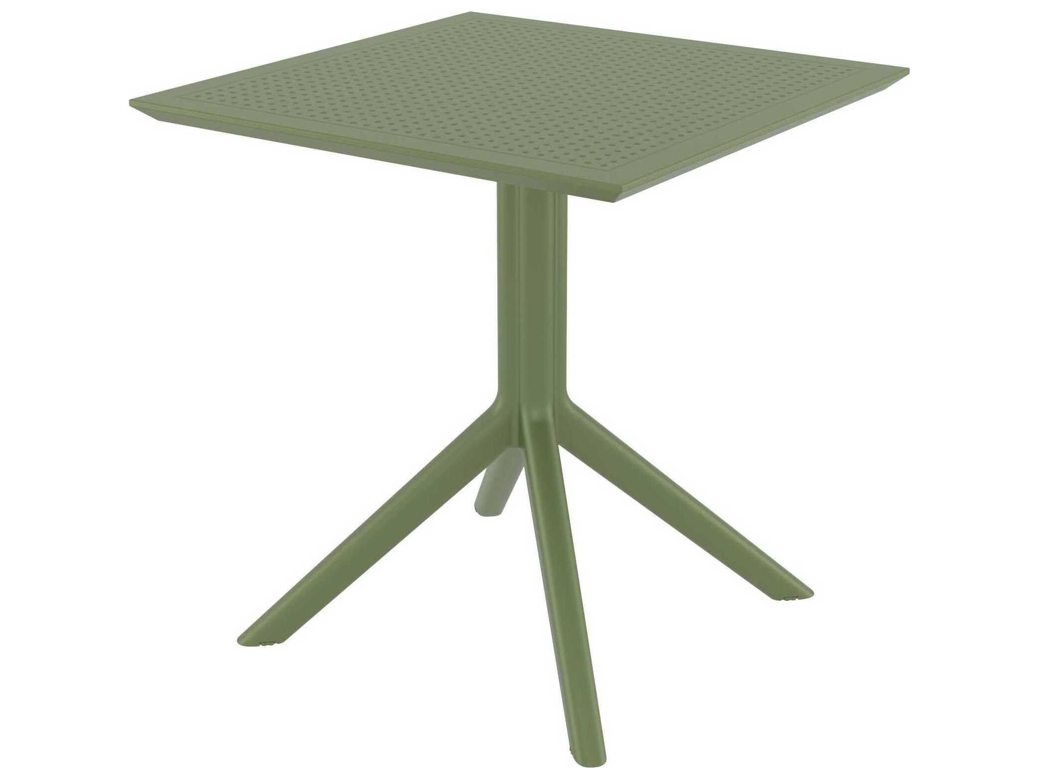 Compamia Sky Olive Green Polypropylene Square Dining Table