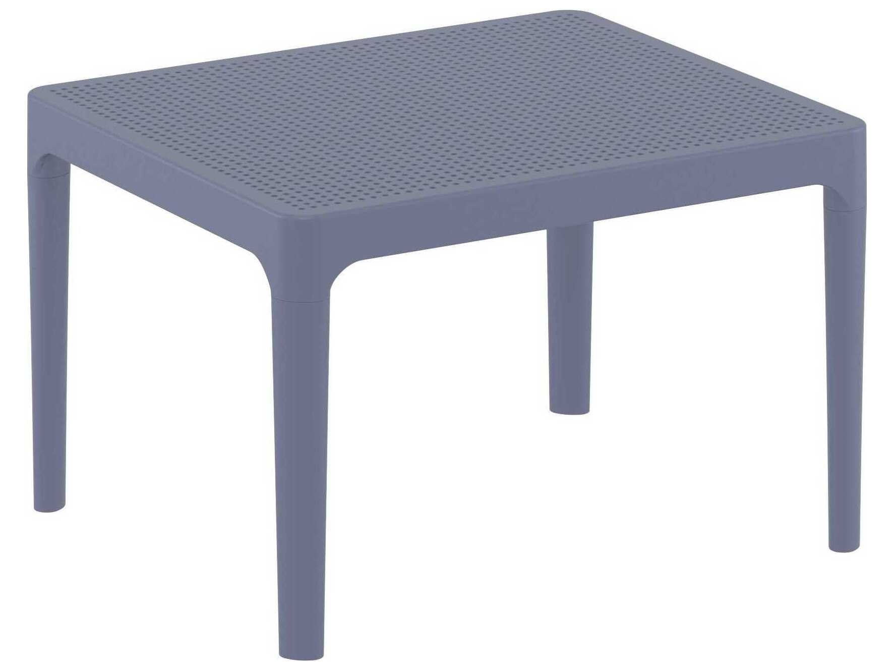 Compamia Sky Dark Gray Polypropylene Rectangular End Table