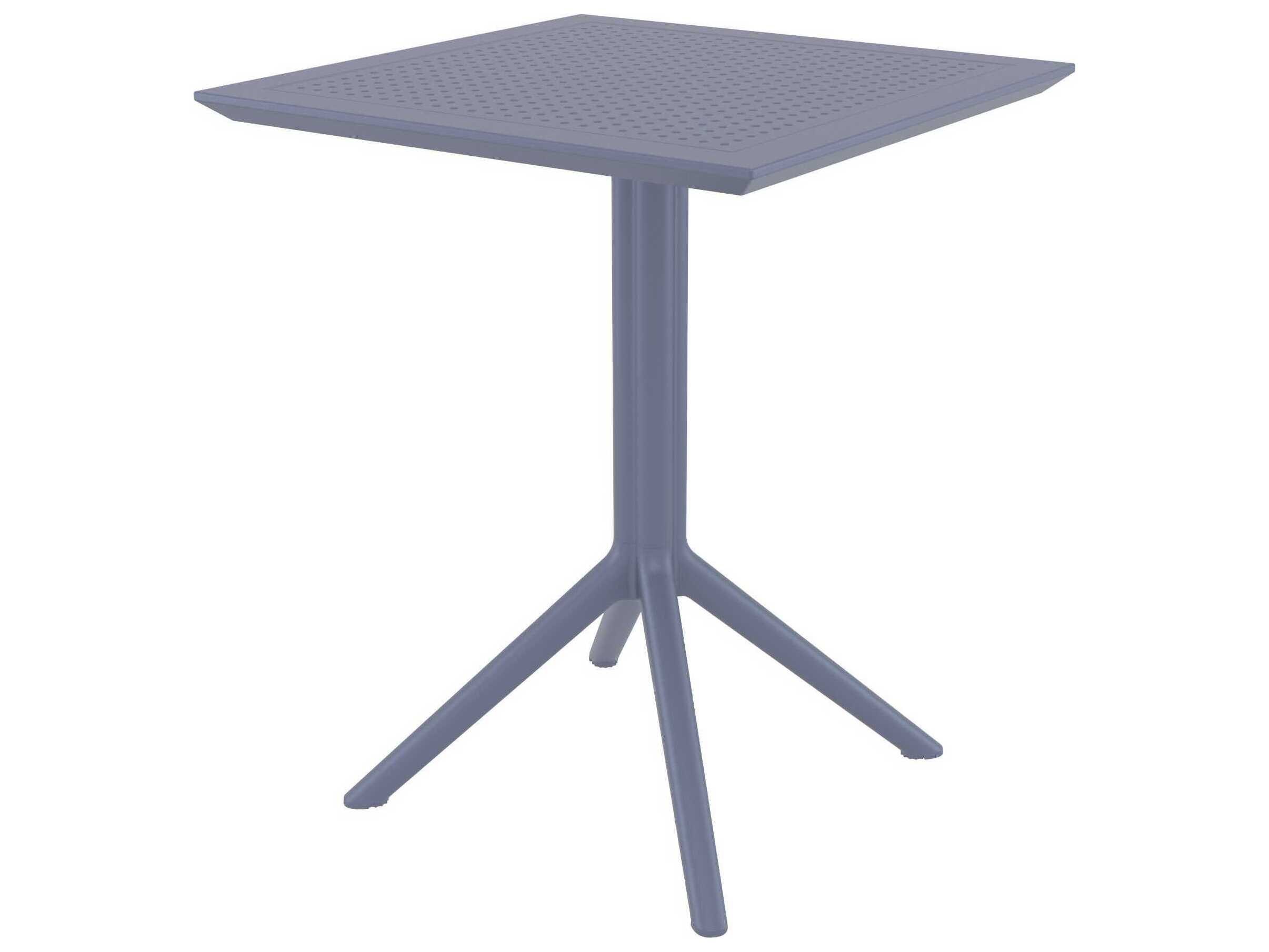 Compamia Sky Dark Gray Polypropylene Square Dining Table