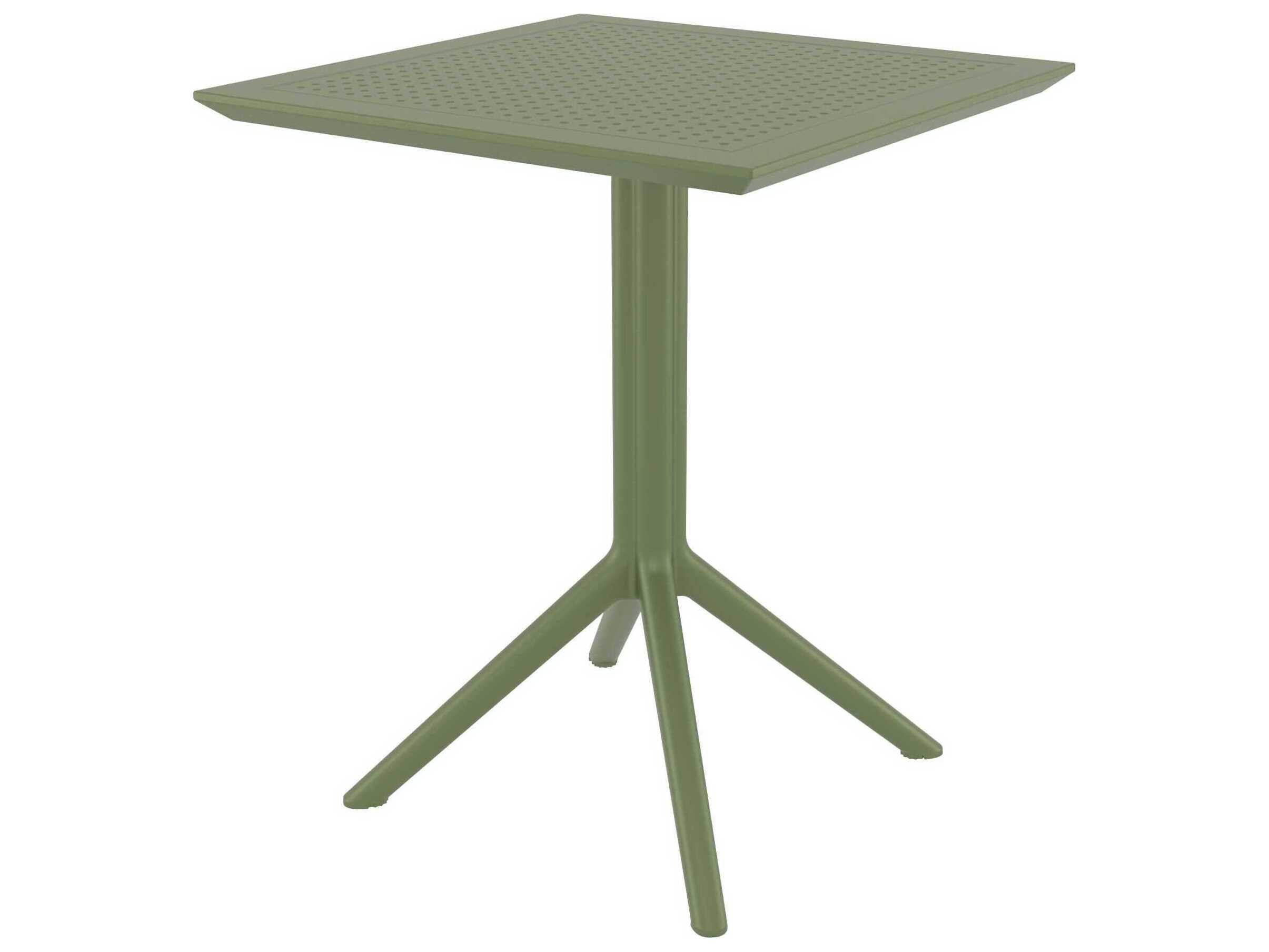 Compamia Sky Olive Green Polypropylene Square Dining Table