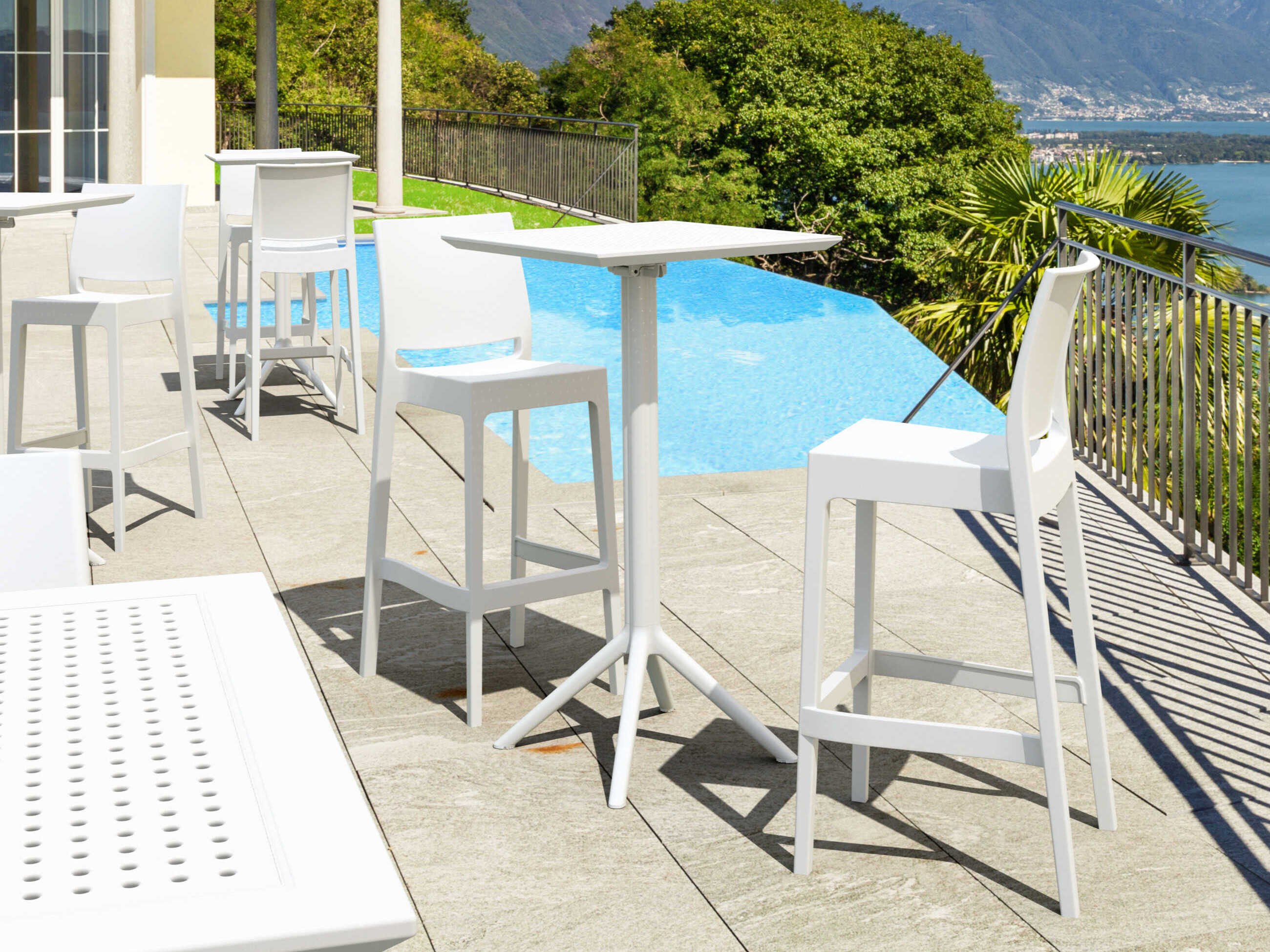 Compamia Sky White Polypropylene Dining Set