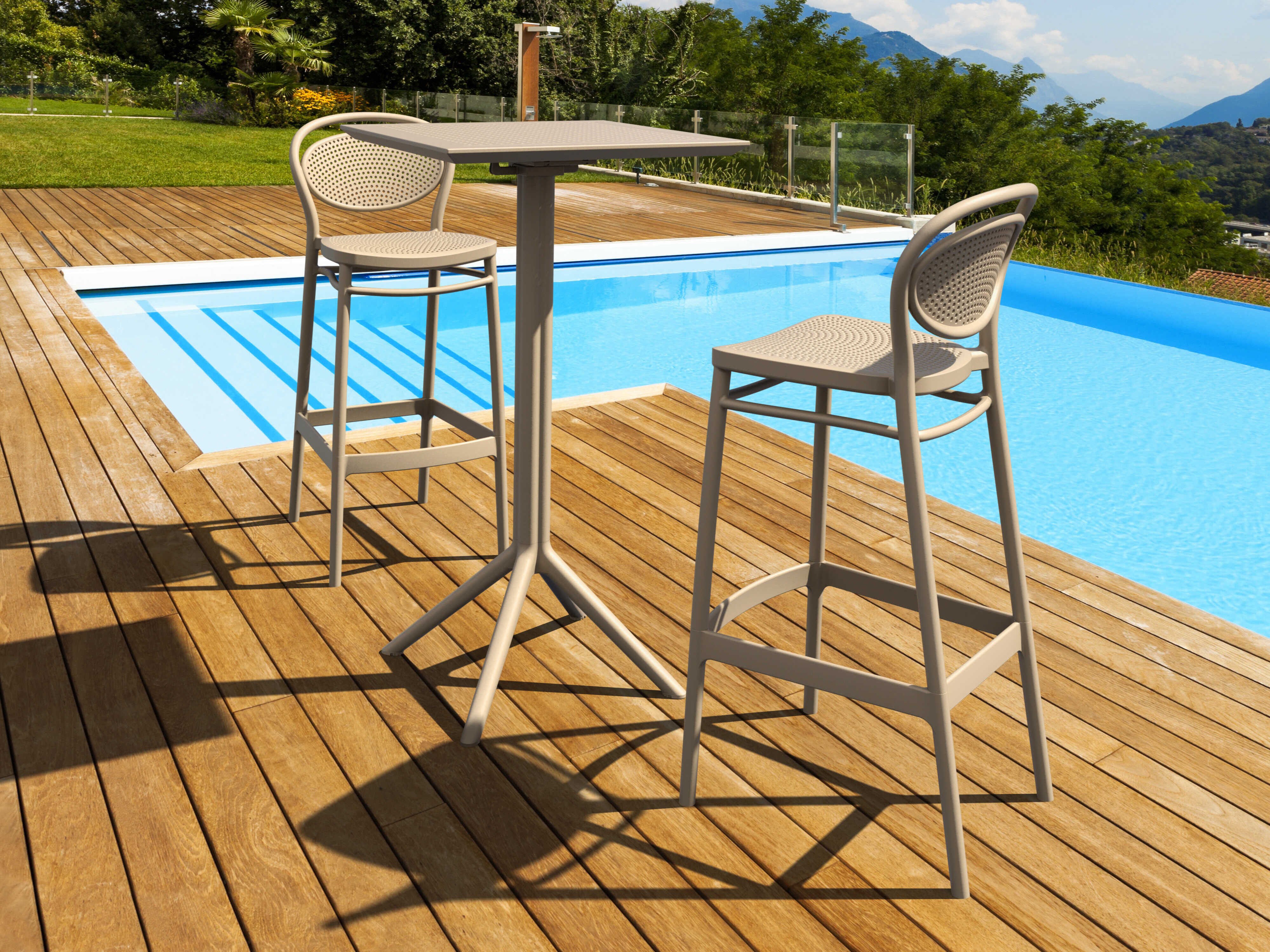 Compamia Sky Taupe Polypropylene Dining Set