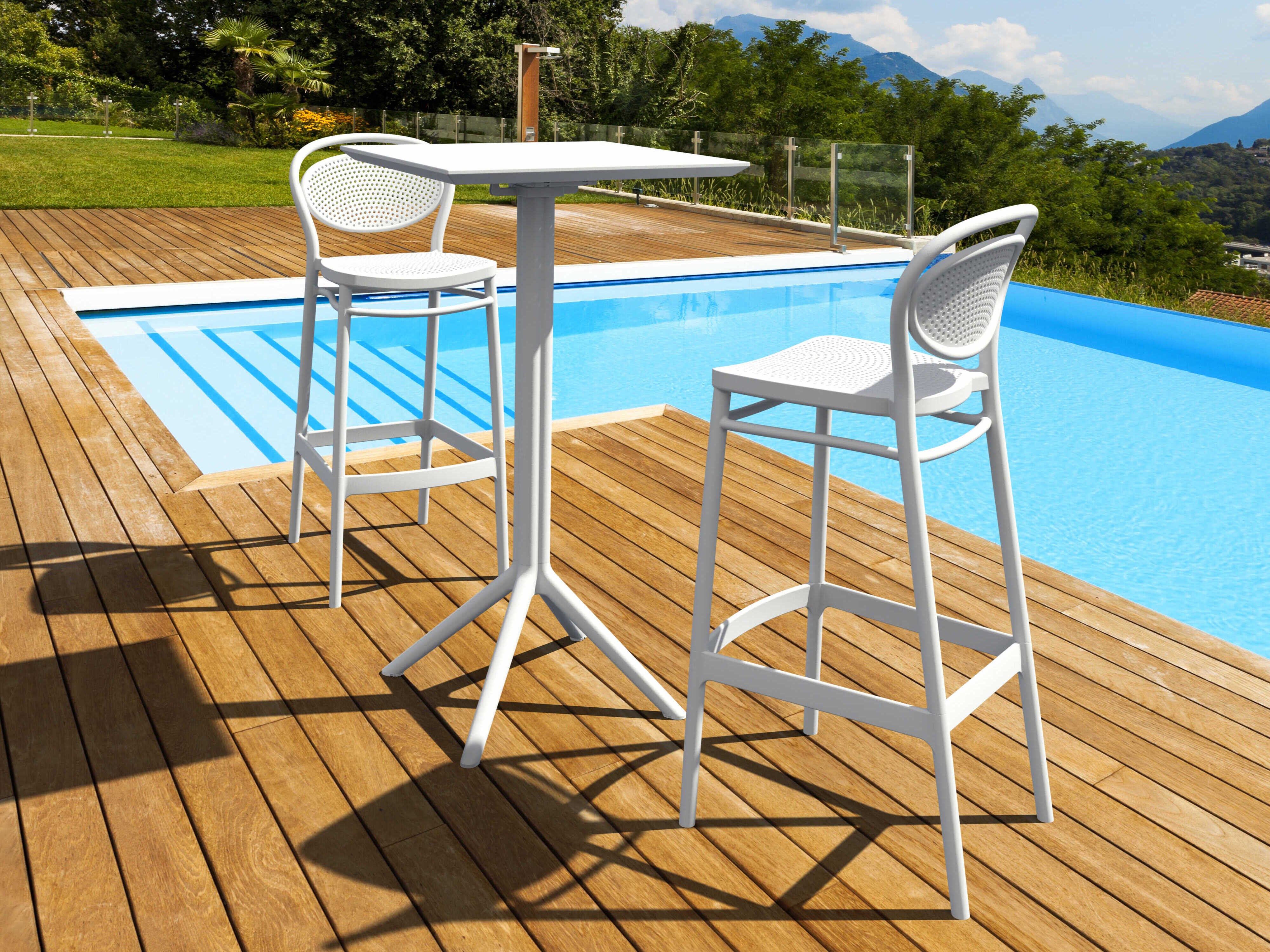 Compamia Sky White Polypropylene Dining Set