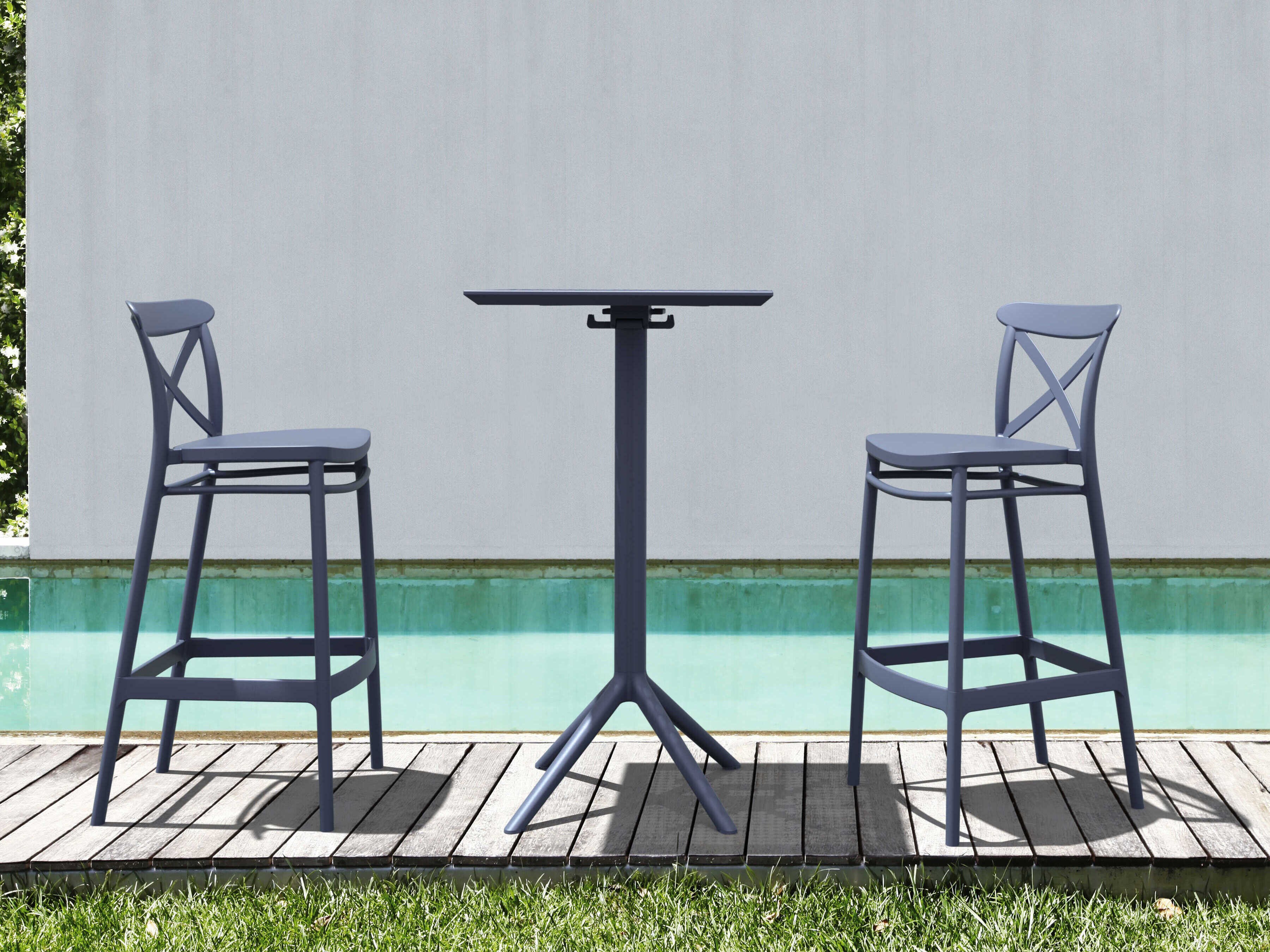 Compamia Sky Dark Gray Polypropylene Dining Set