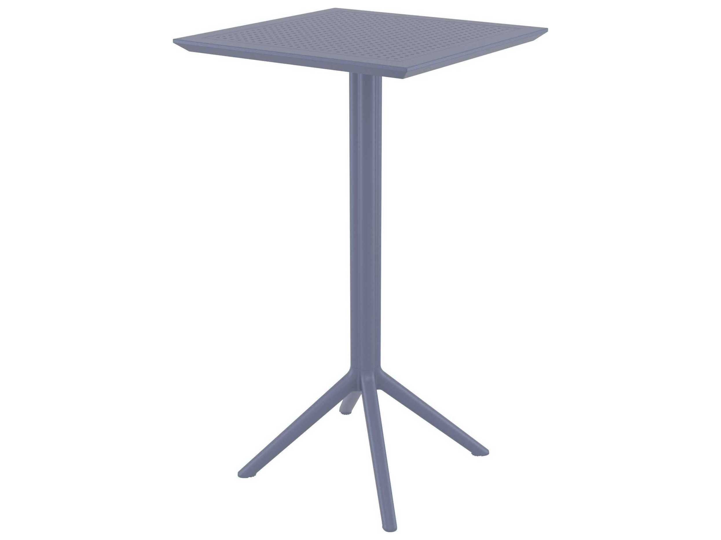 Compamia Sky Dark Gray Polypropylene Square Bar Table