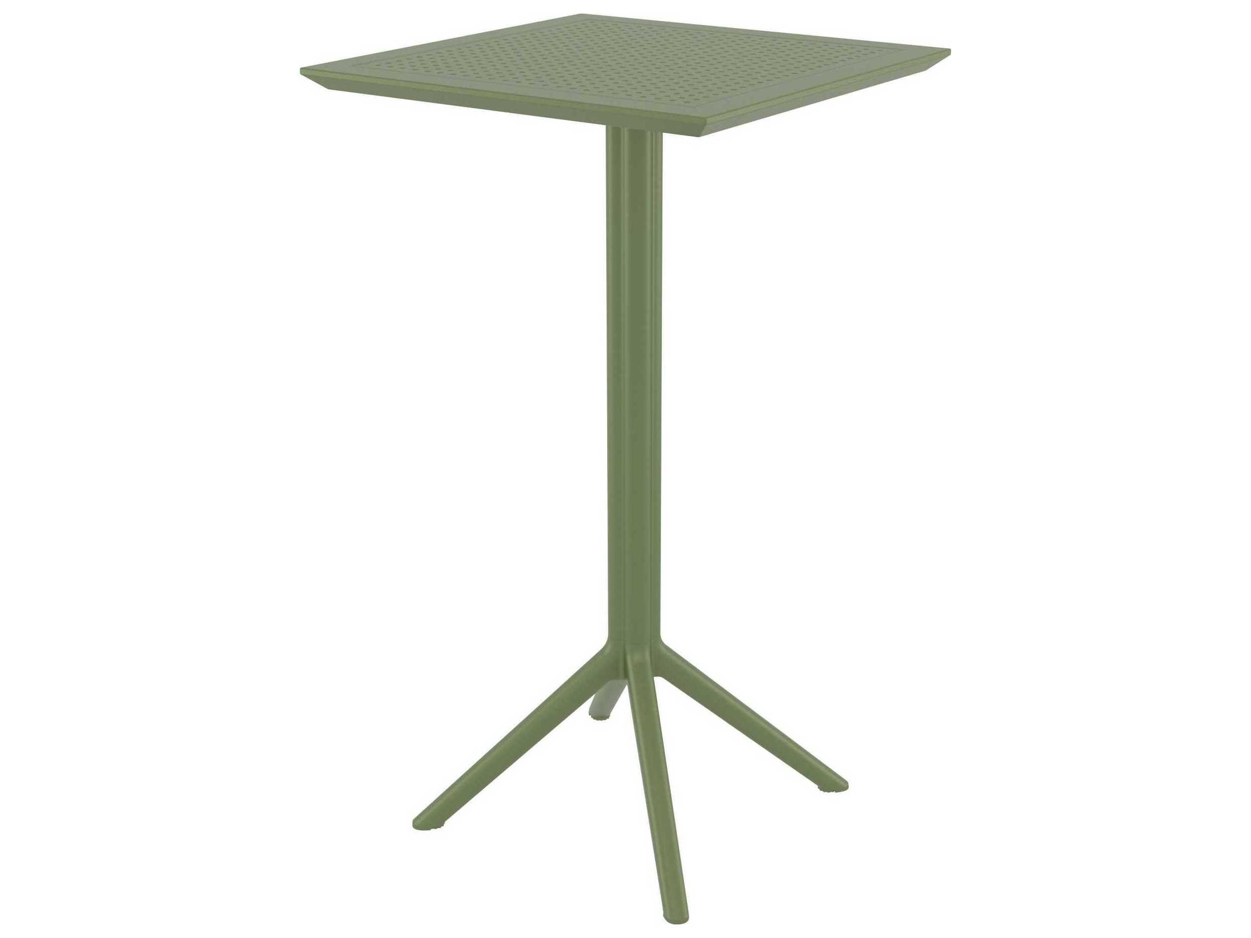 Compamia Sky Olive Green Polypropylene Square Bar Table