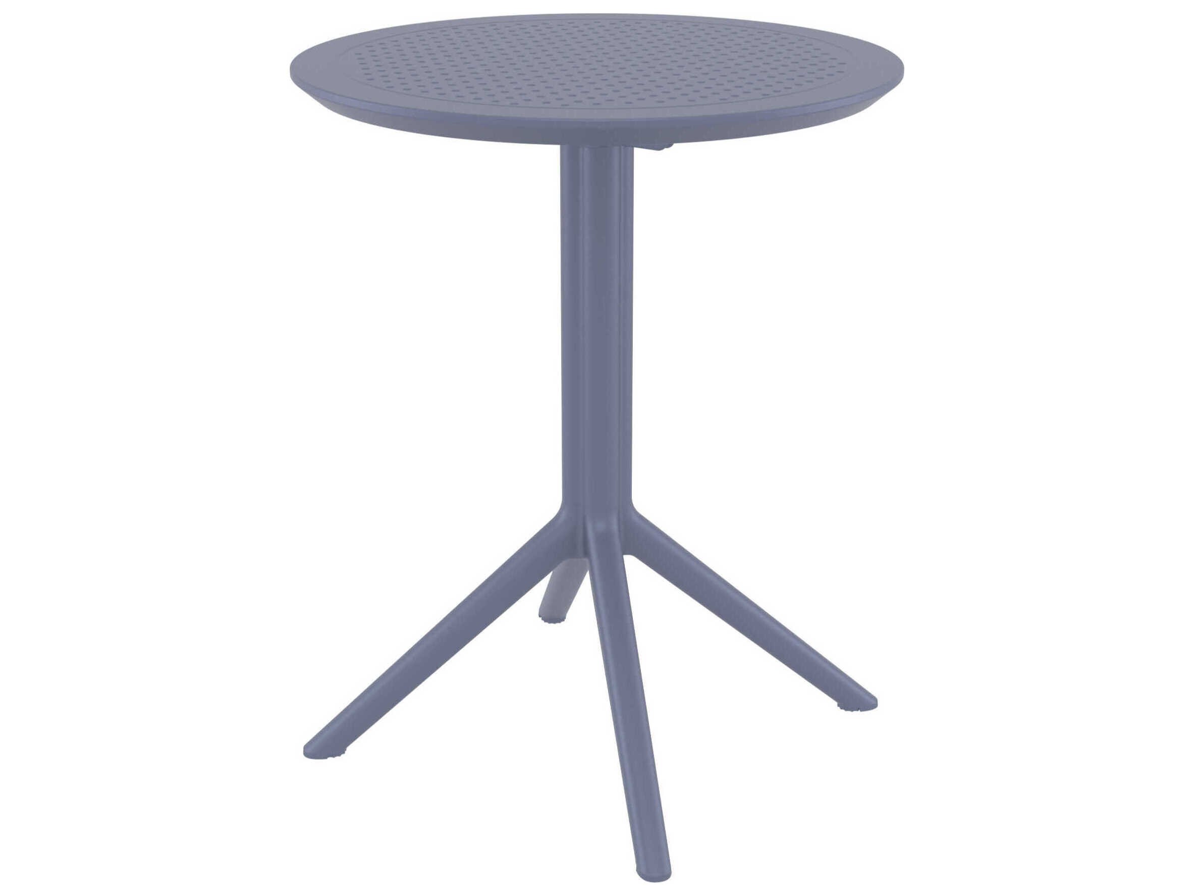 Compamia Sky Dark Gray Polypropylene Round Dining Table