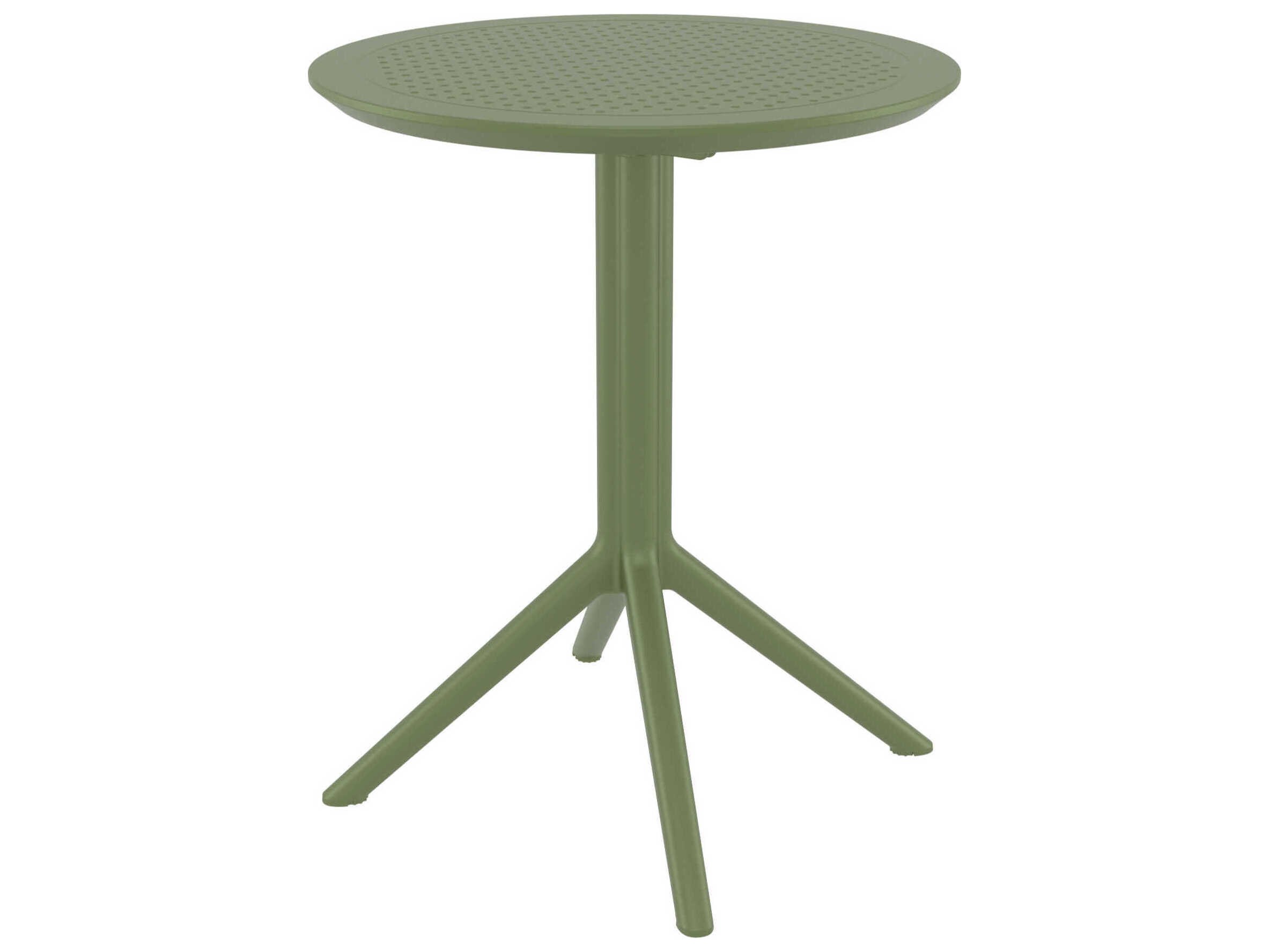 Compamia Sky Olive Green Polypropylene Round Dining Table