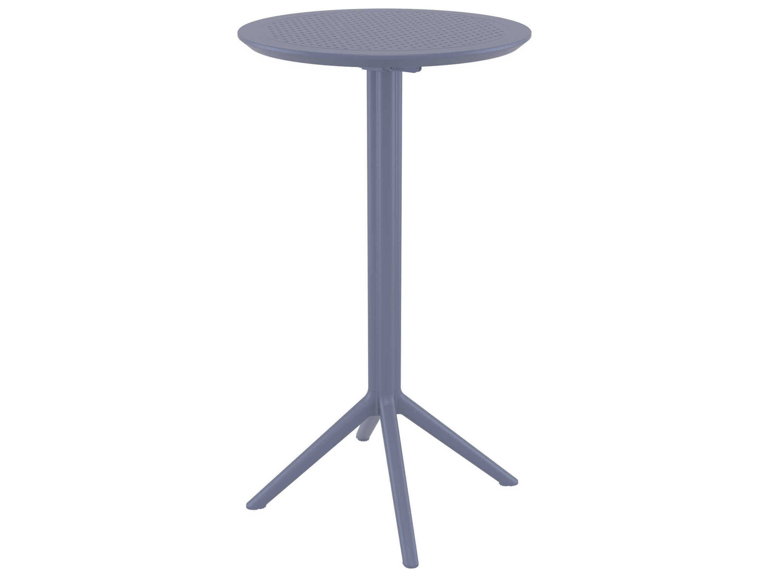 Compamia Sky Dark Gray Polypropylene Round Bar Table