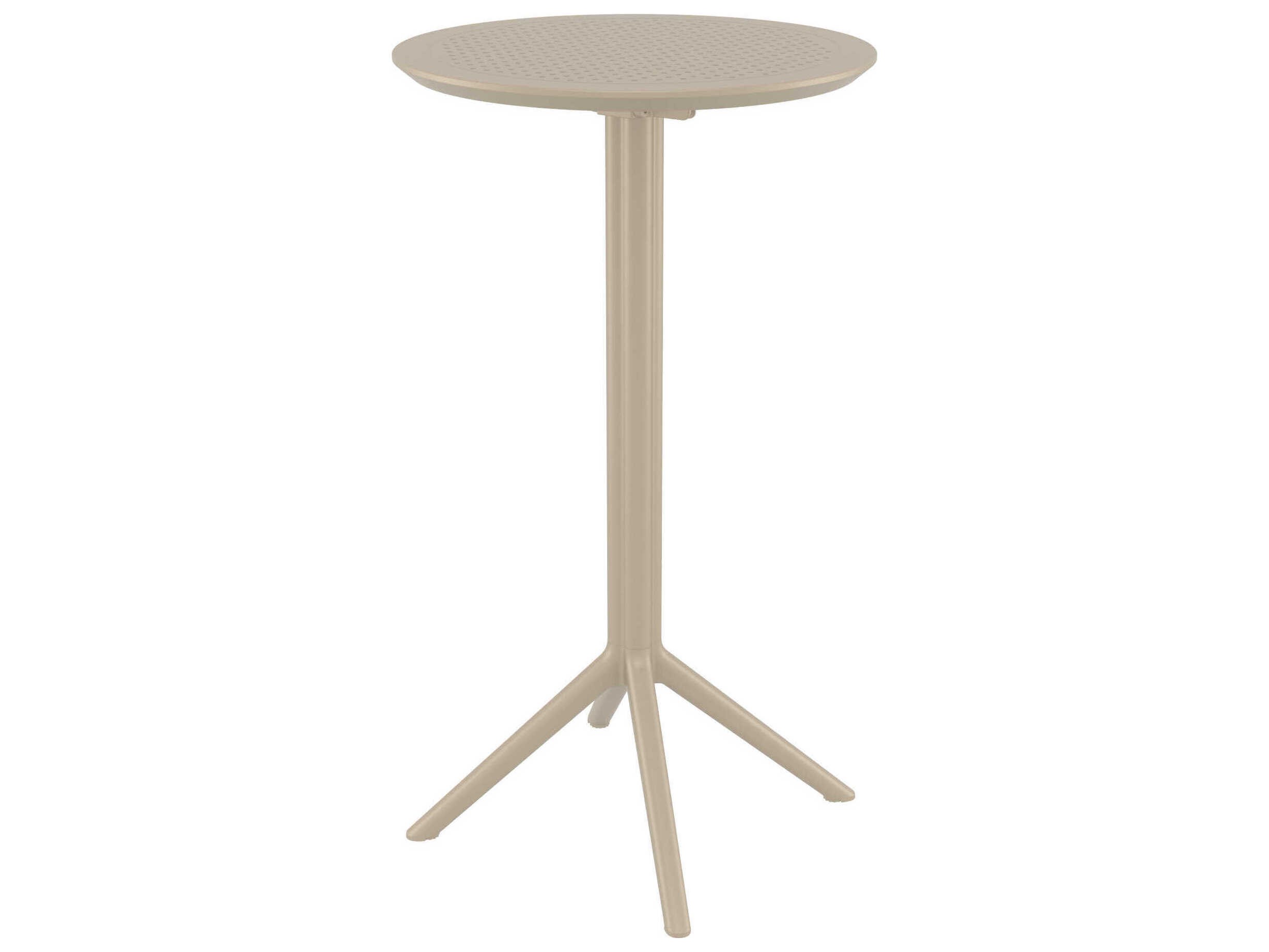 Compamia Sky Taupe Polypropylene Round Bar Table