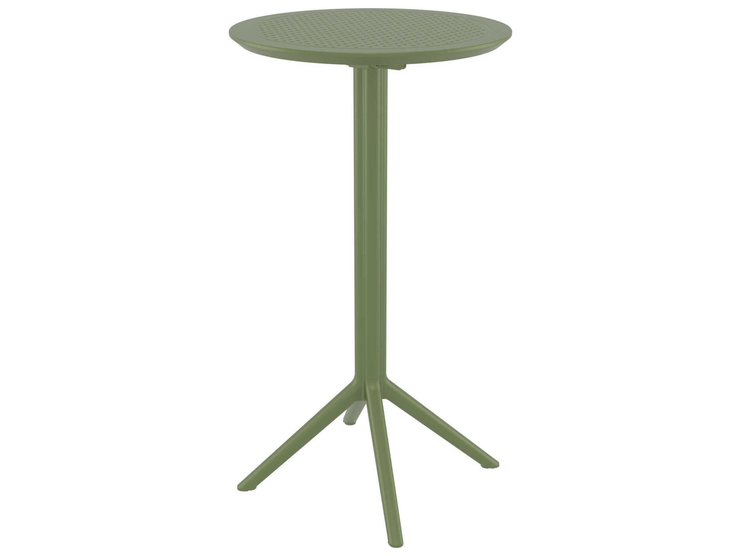 Compamia Sky Olive Green Polypropylene Round Bar Table