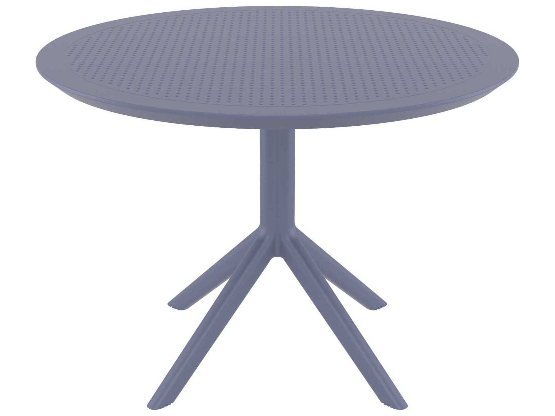 Compamia Sky Dark Gray Polypropylene Round Dining Table