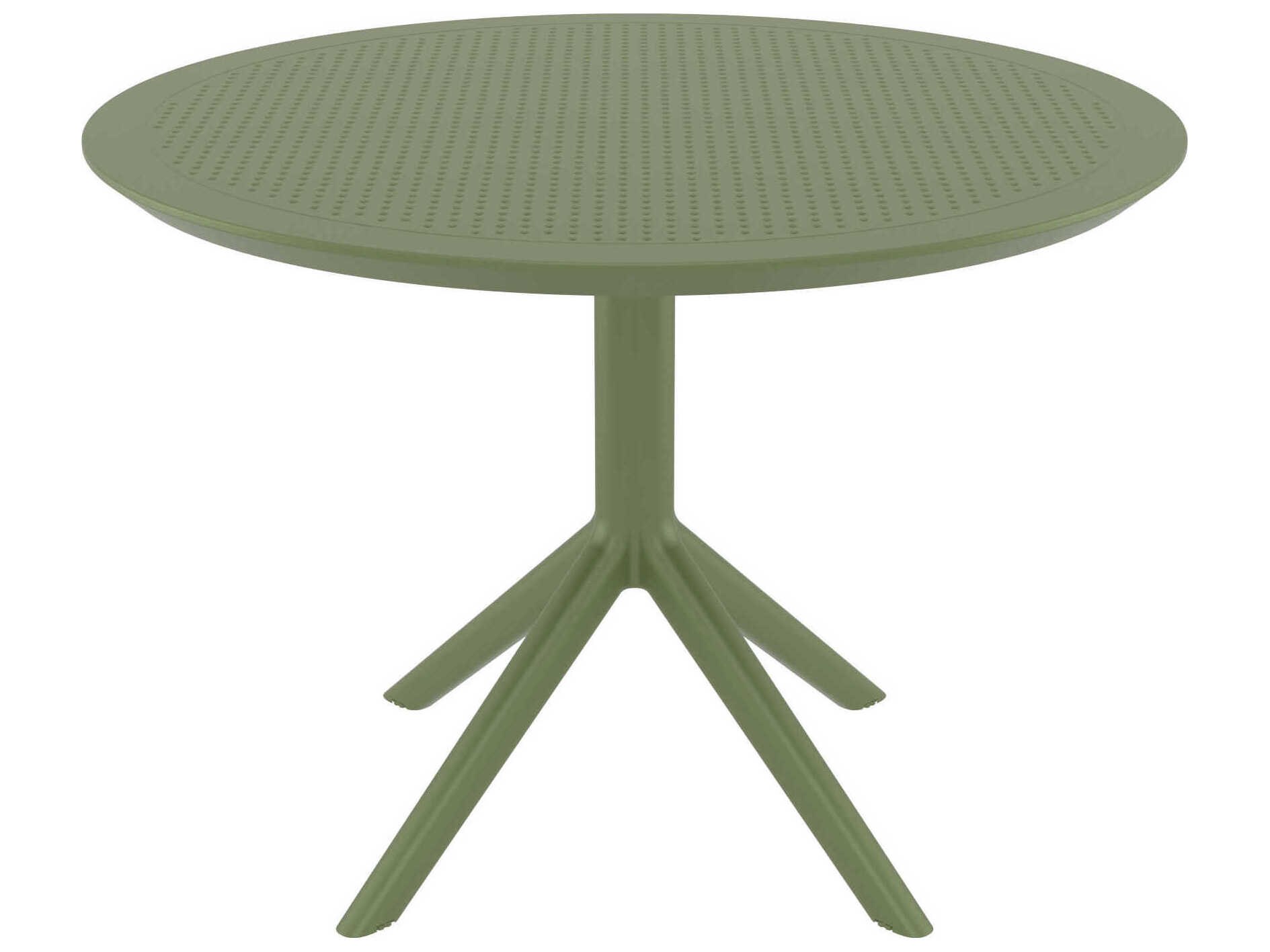 Compamia Sky Olive Green Polypropylene Round Dining Table