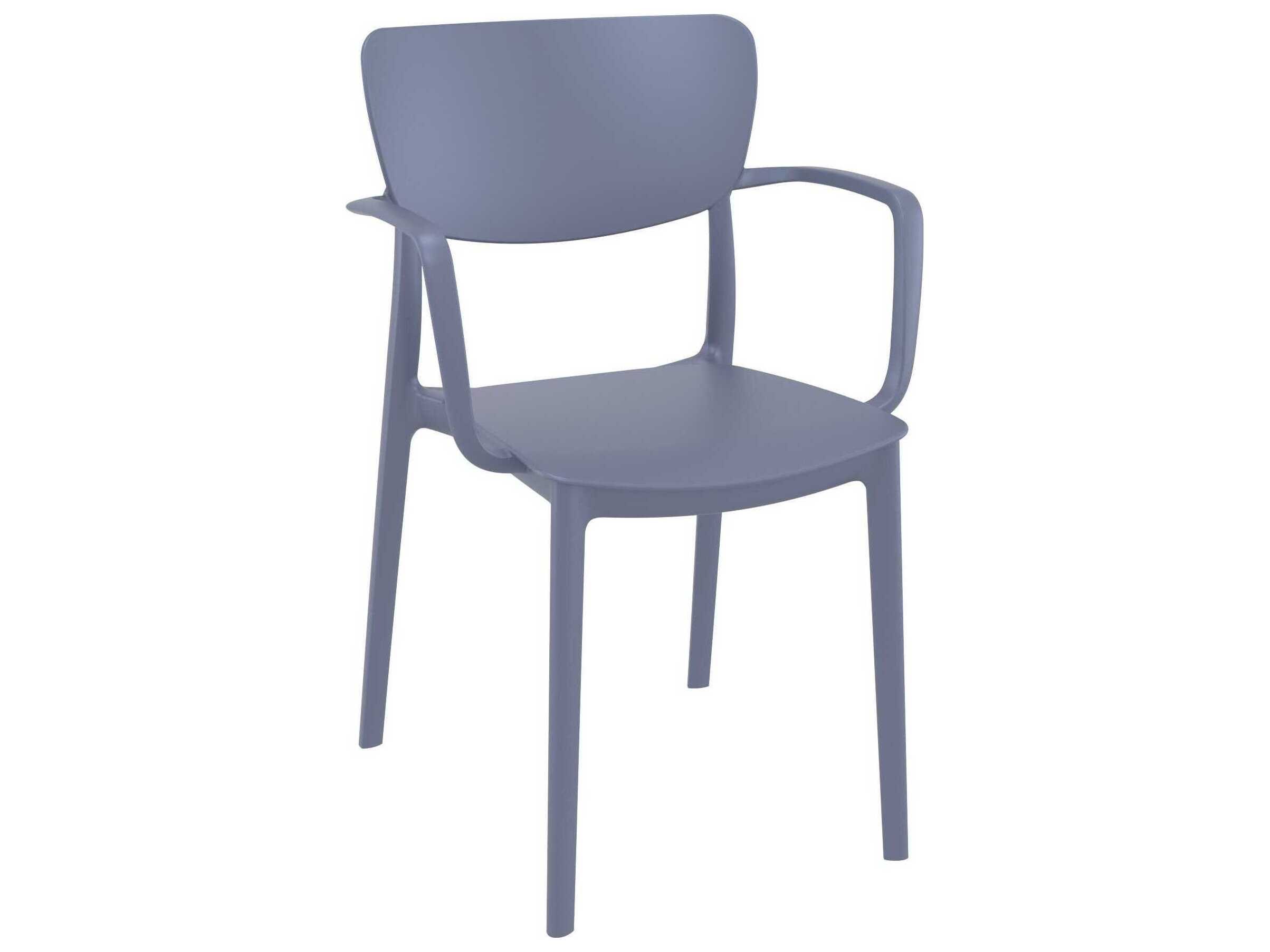 Compamia Lisa Dark Gray Polypropylene Resin Dining Chair (Set of 2)