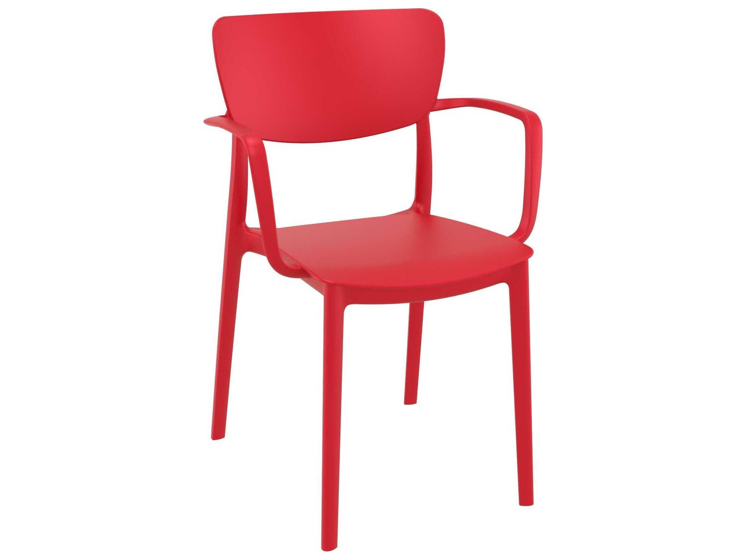 Compamia Lisa Red Polypropylene Resin Dining Chair (Set of 2)