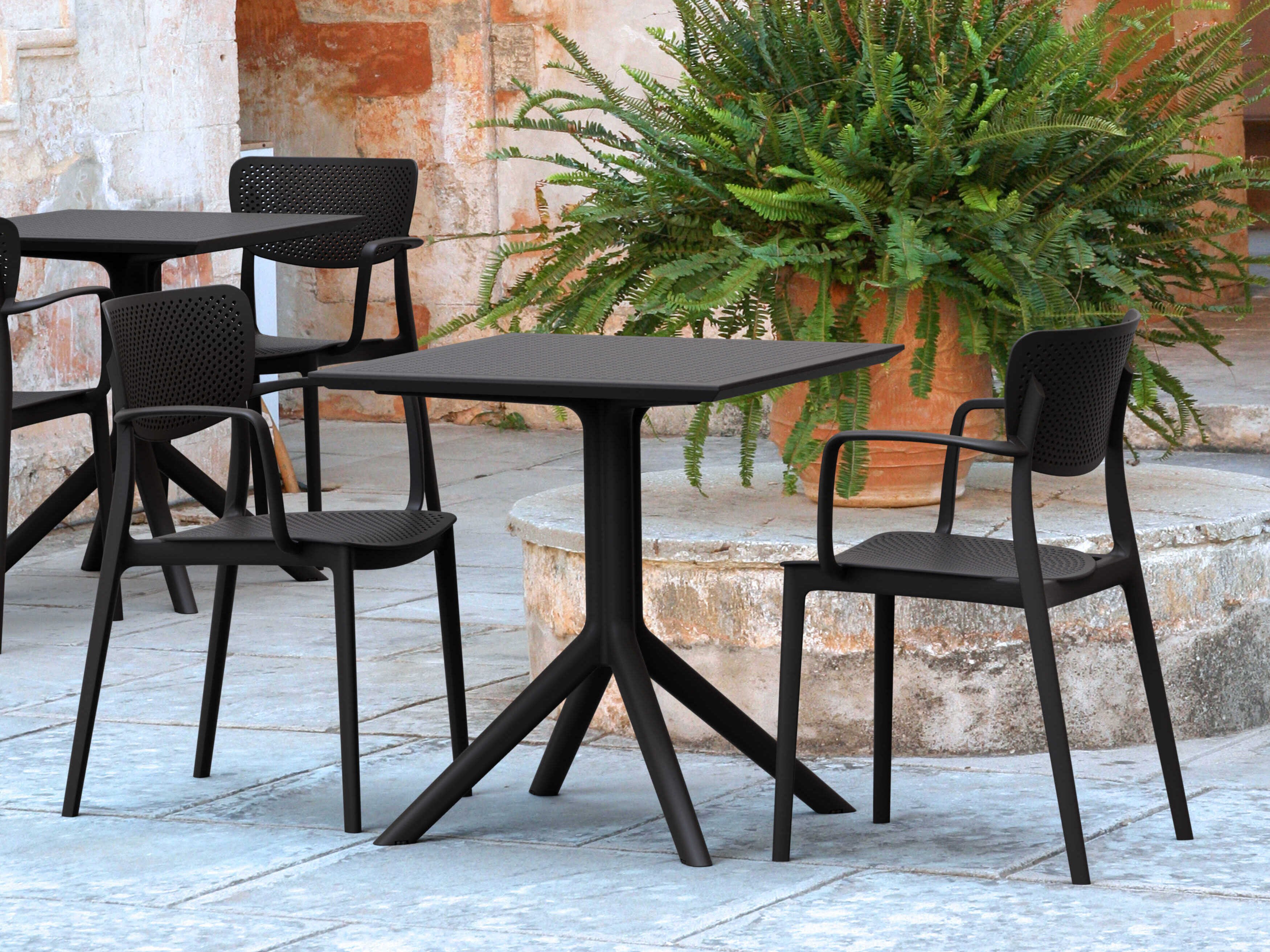 Compamia Loft Black Polypropylene Dining Set