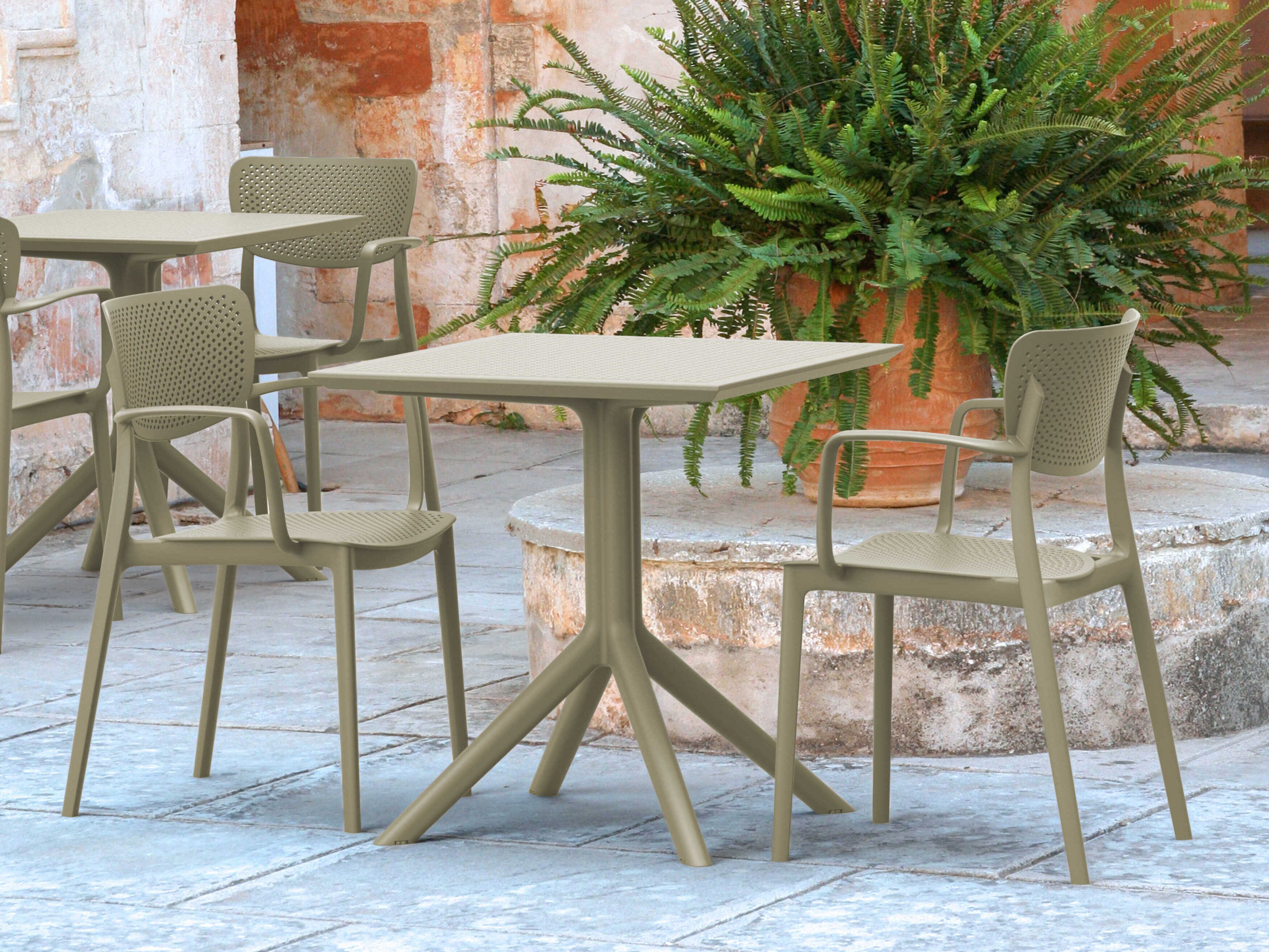 Compamia Loft Taupe Polypropylene Dining Set