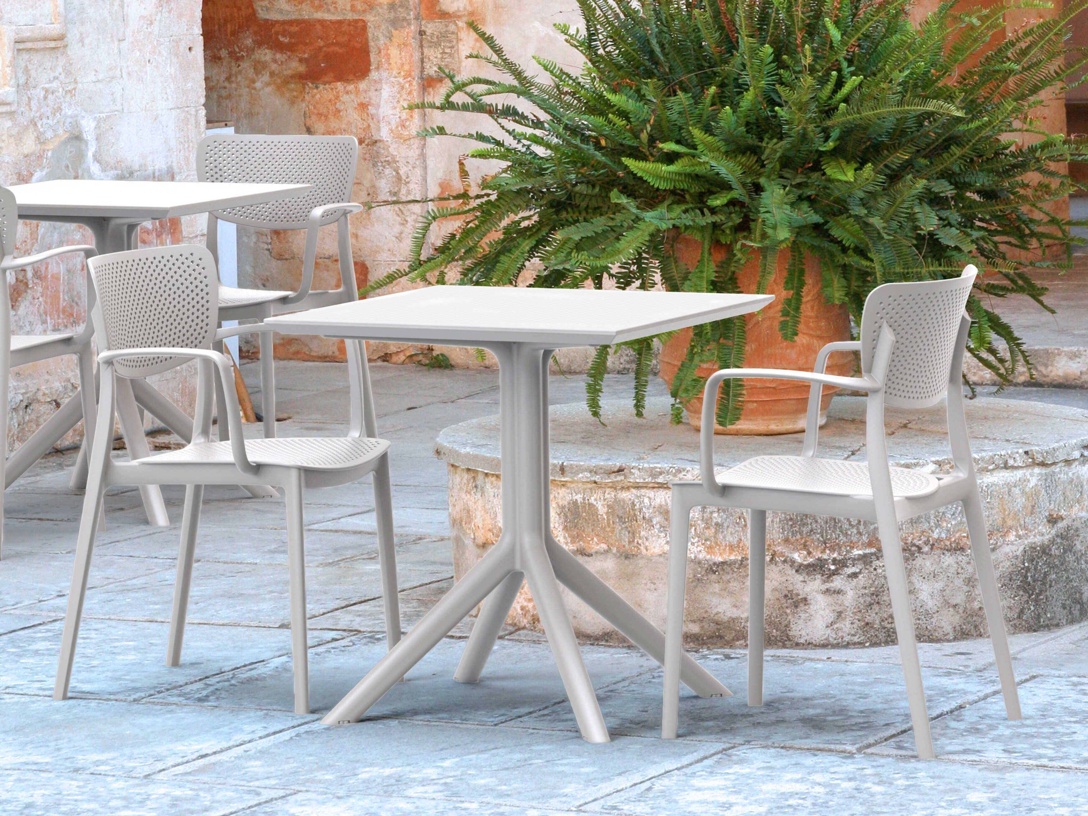 Compamia Loft White Polypropylene Dining Set