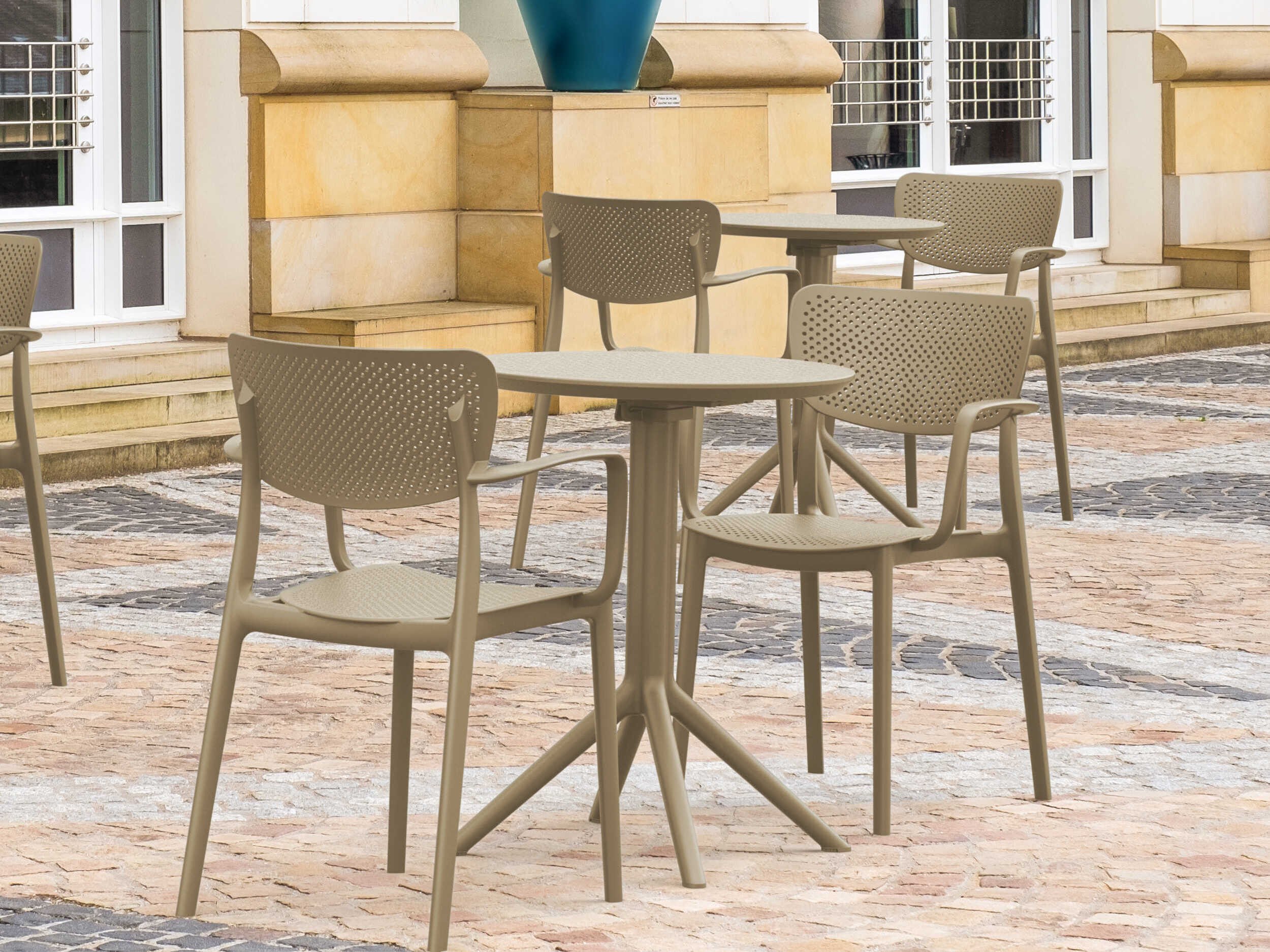 Compamia Loft Taupe Polypropylene Dining Set
