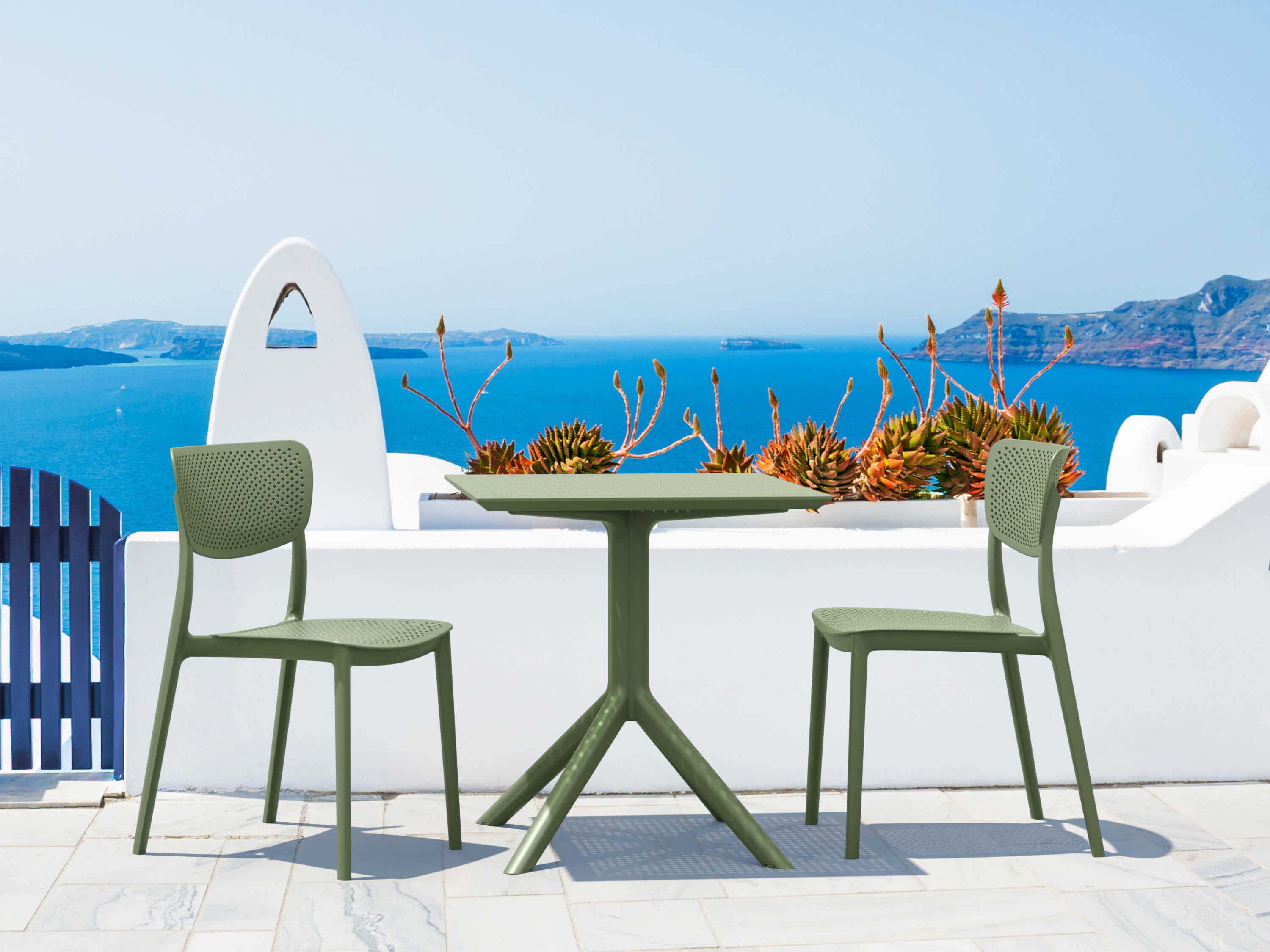Compamia Lucy Olive Green Polypropylene Dining Set