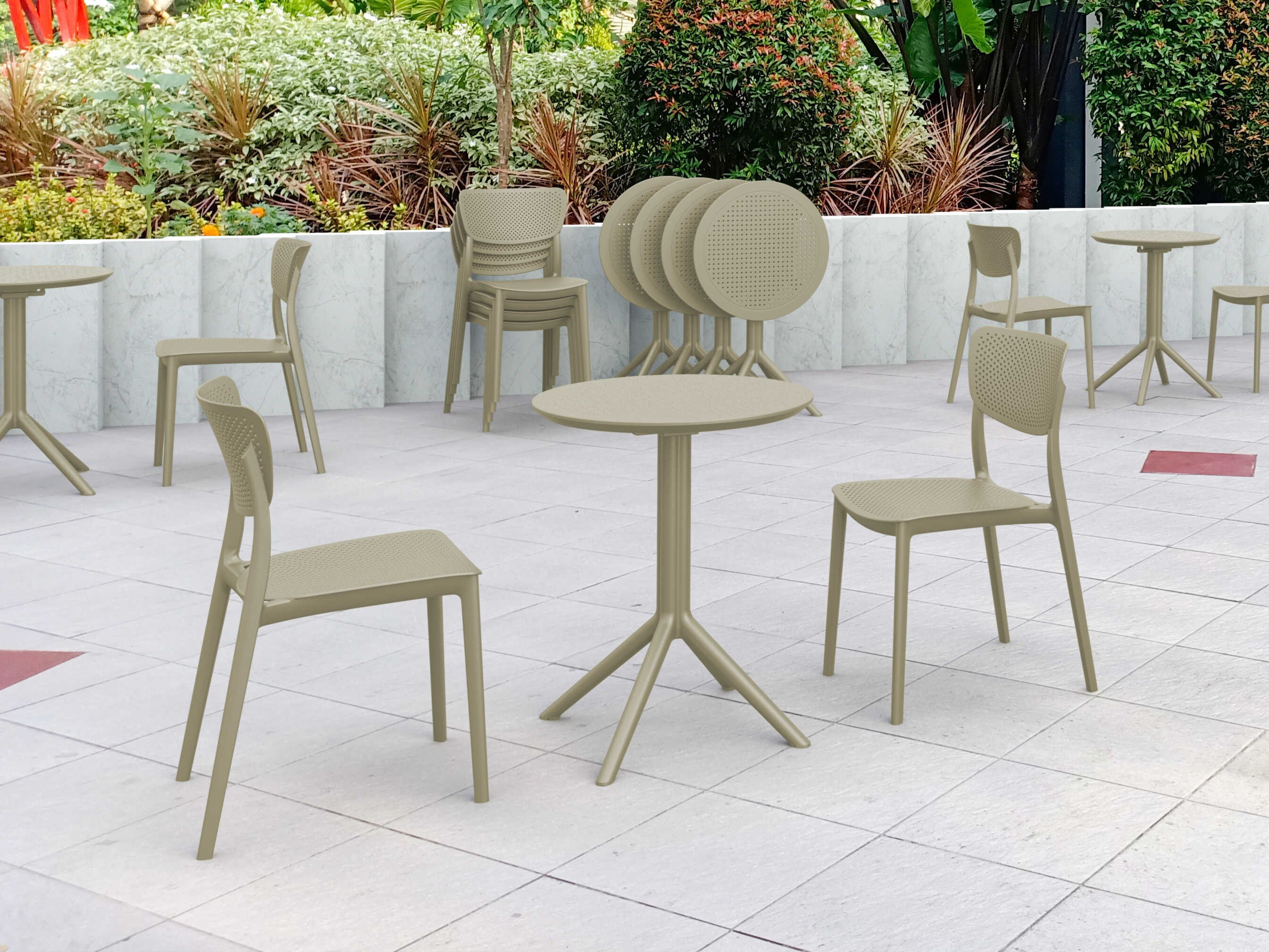 Compamia Lucy Taupe Polypropylene Dining Set