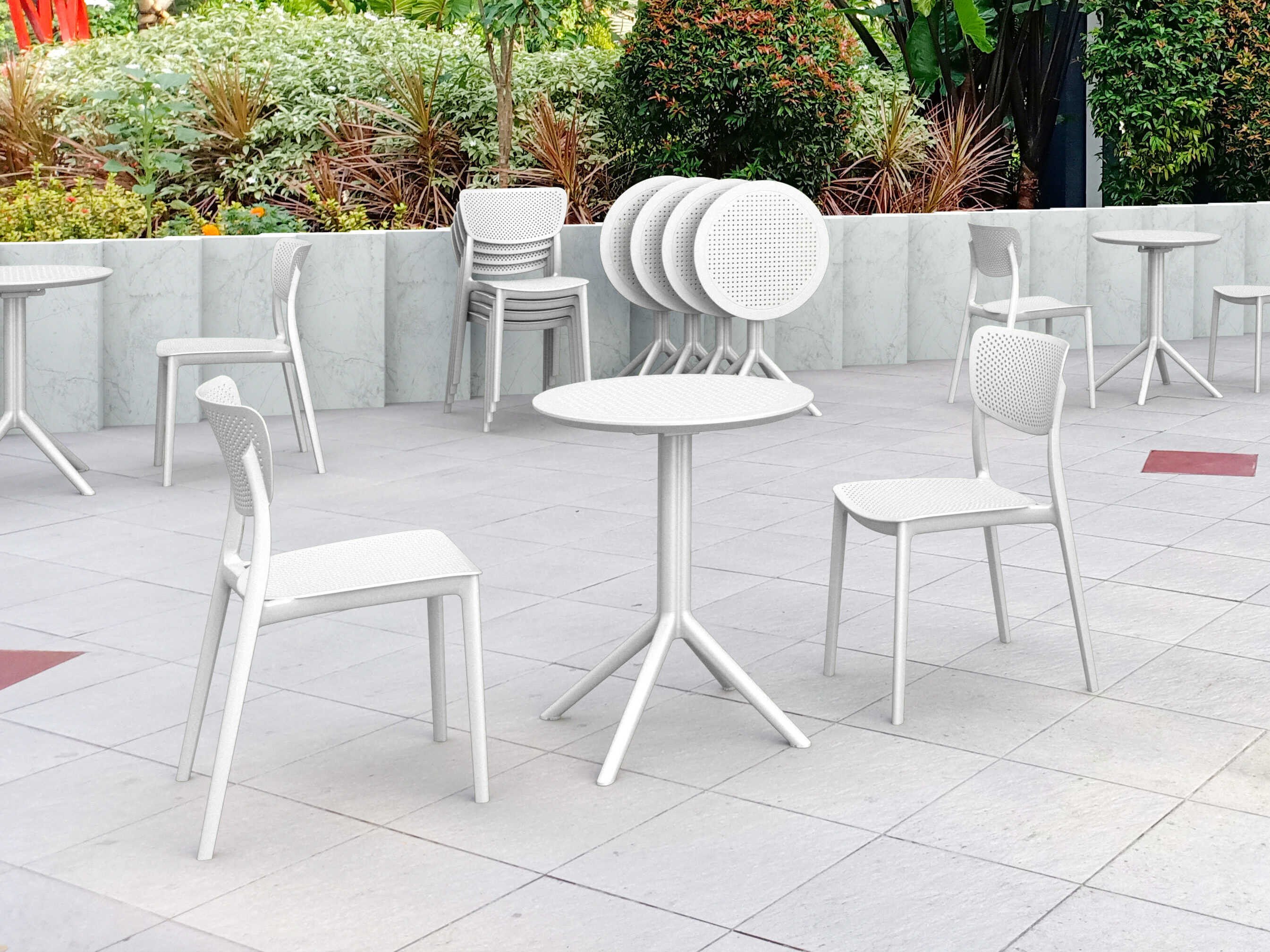Compamia Lucy White Polypropylene Dining Set