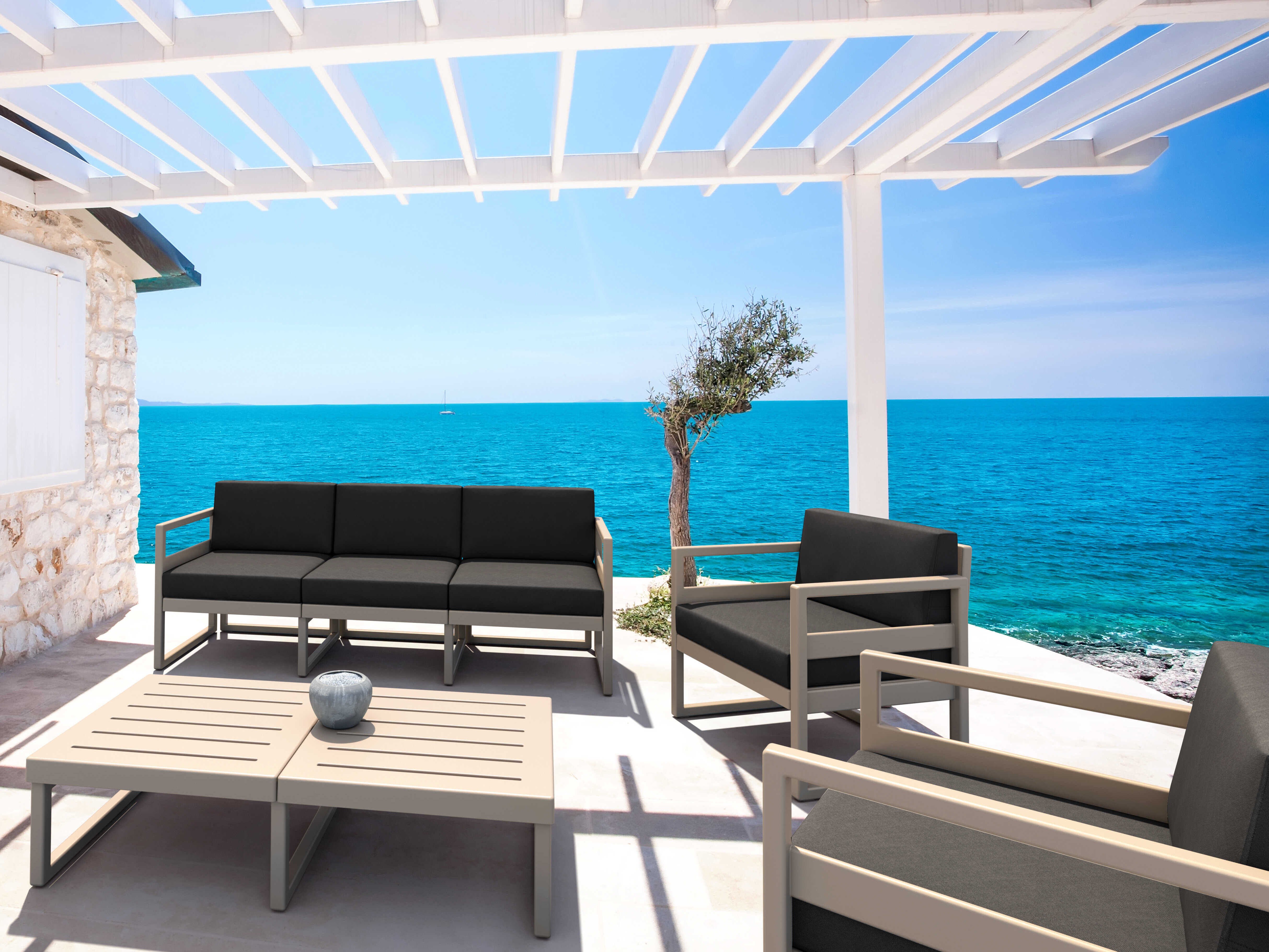 Compamia Mykonos Taupe Resin Cushion Lounge Set