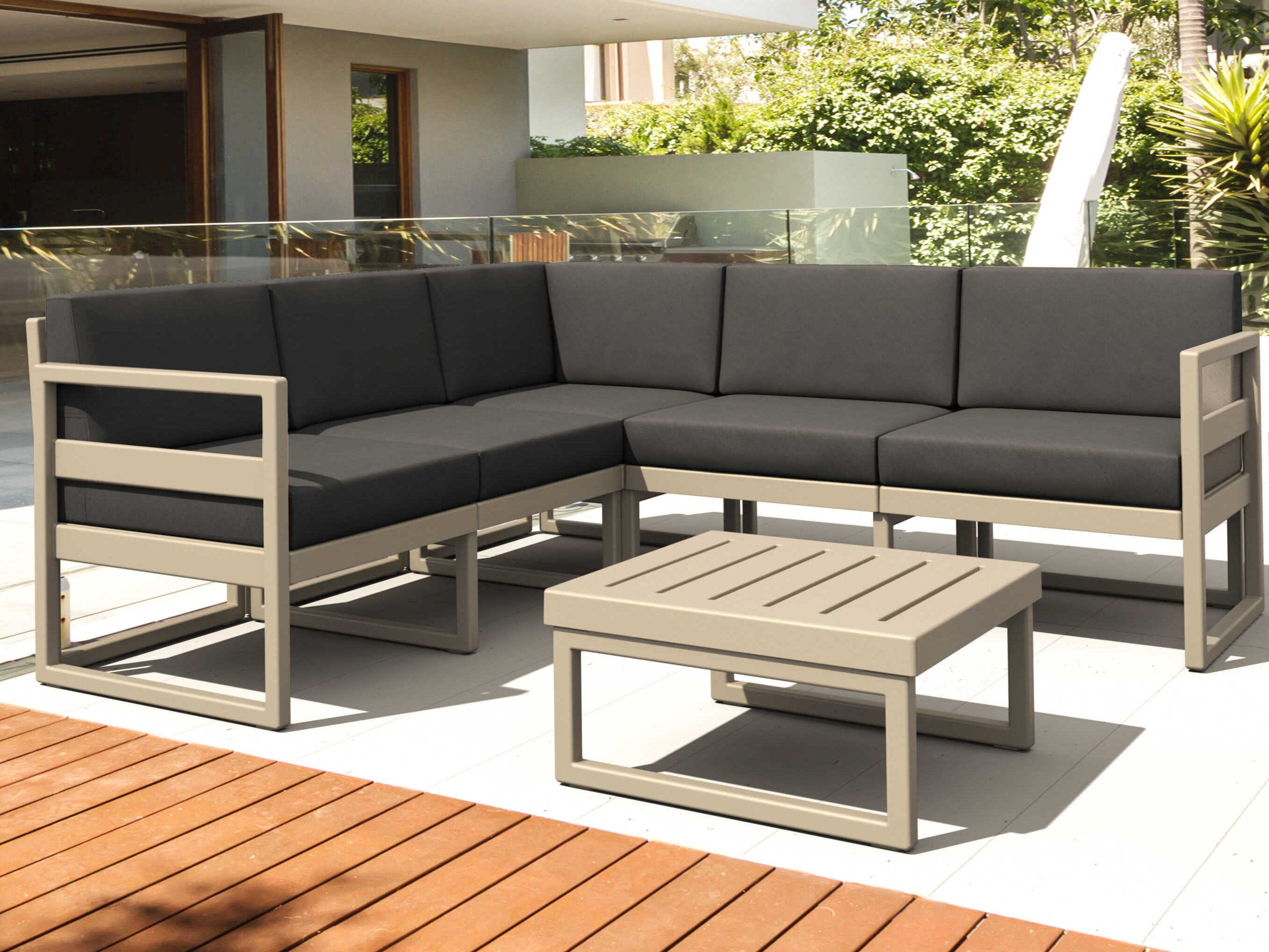Compamia Mykonos Taupe Resin Cushion Lounge Set