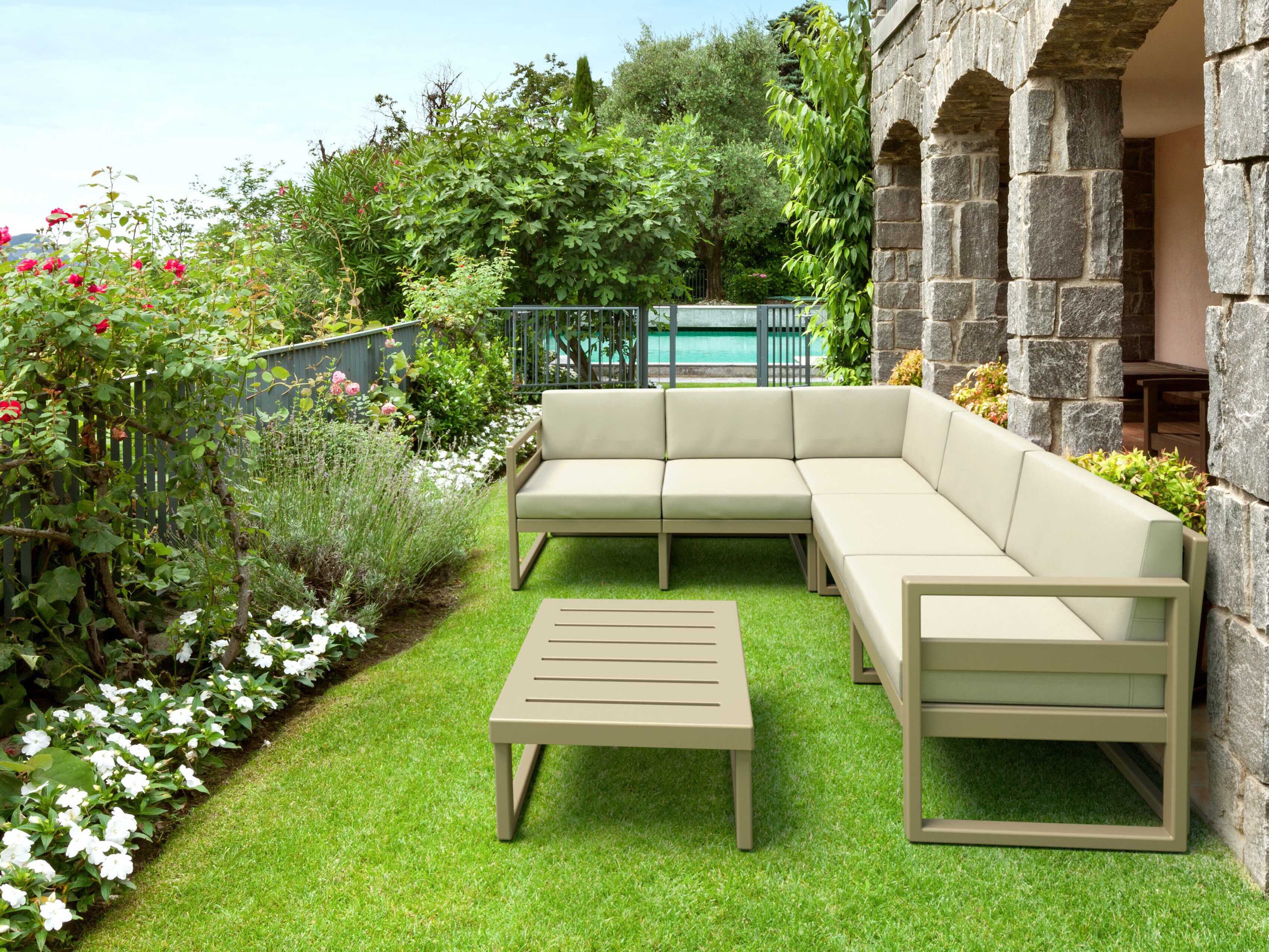 Compamia Mykonos Taupe Resin Cushion Lounge Set