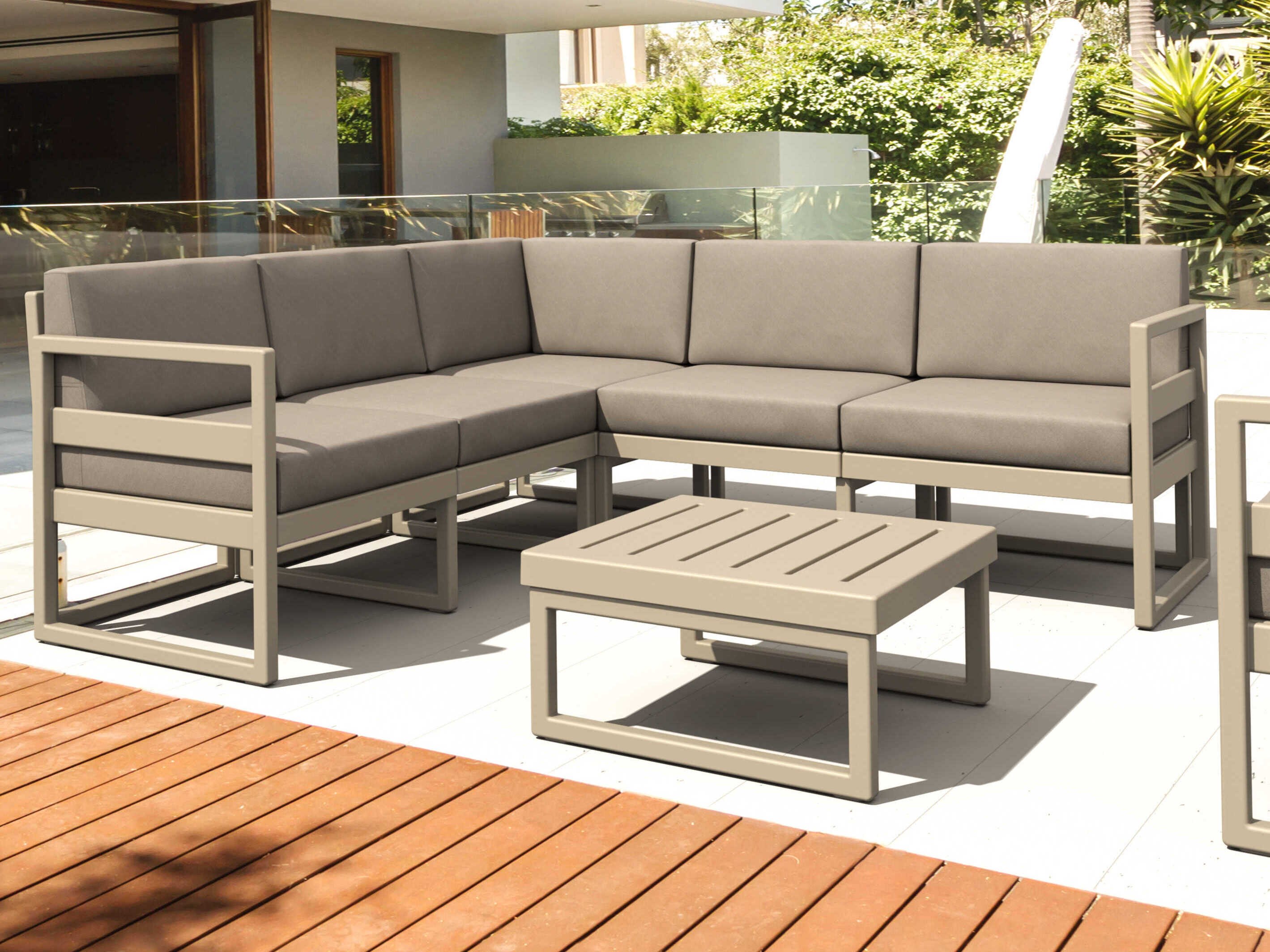 Compamia Mykonos Taupe Resin Cushion Lounge Set