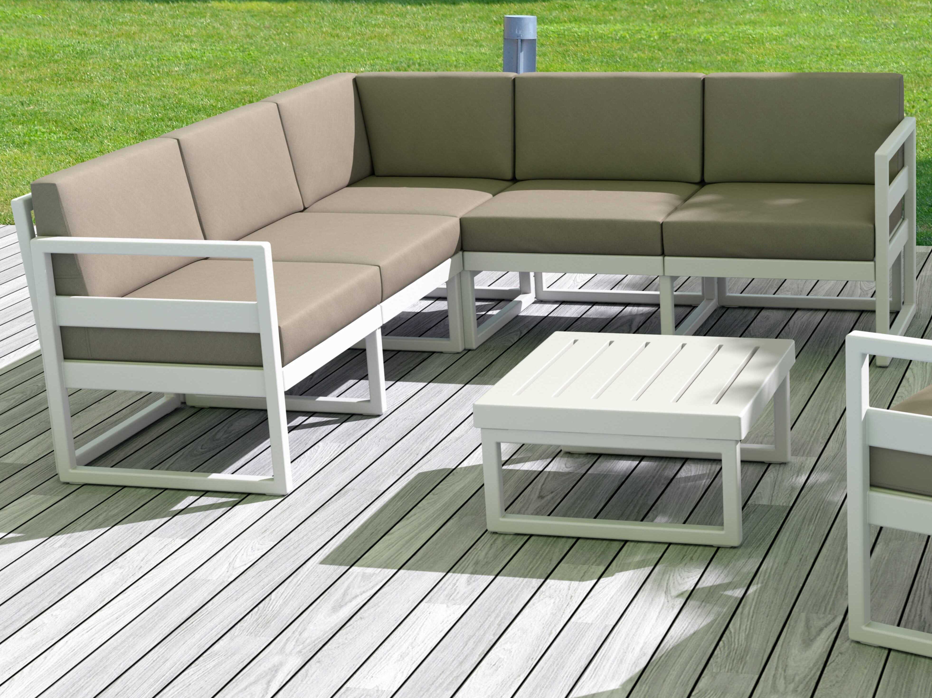 Compamia Mykonos White Resin Cushion Lounge Set