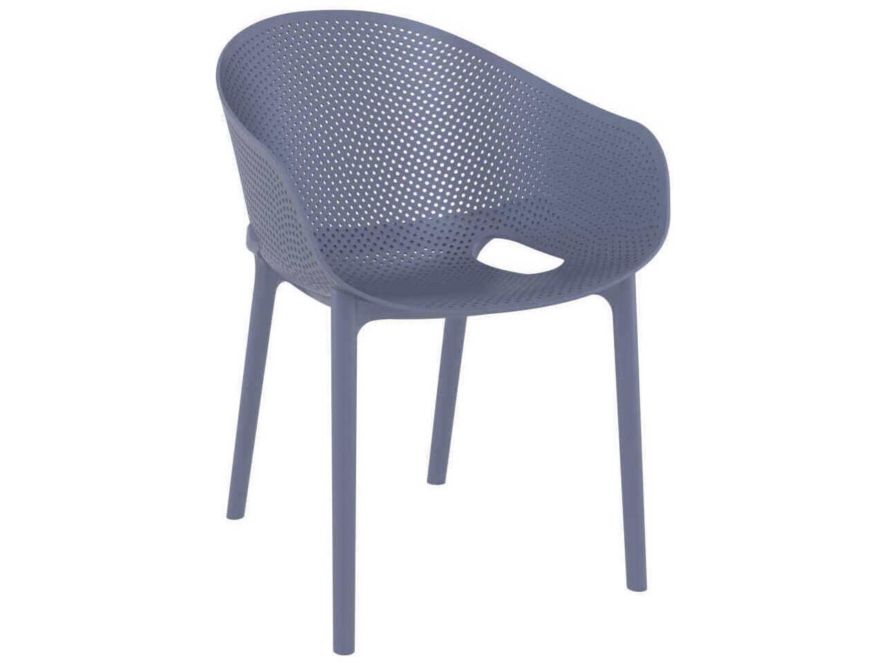 Compamia Sky Dark Gray Resin Dining Chair (Set of 2)