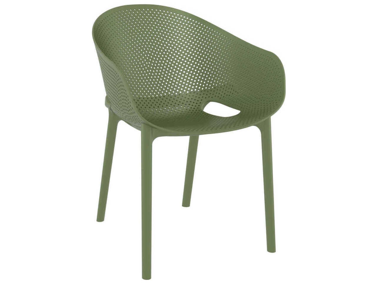Compamia Sky Olive Green Resin Dining Chair (Set of 2)