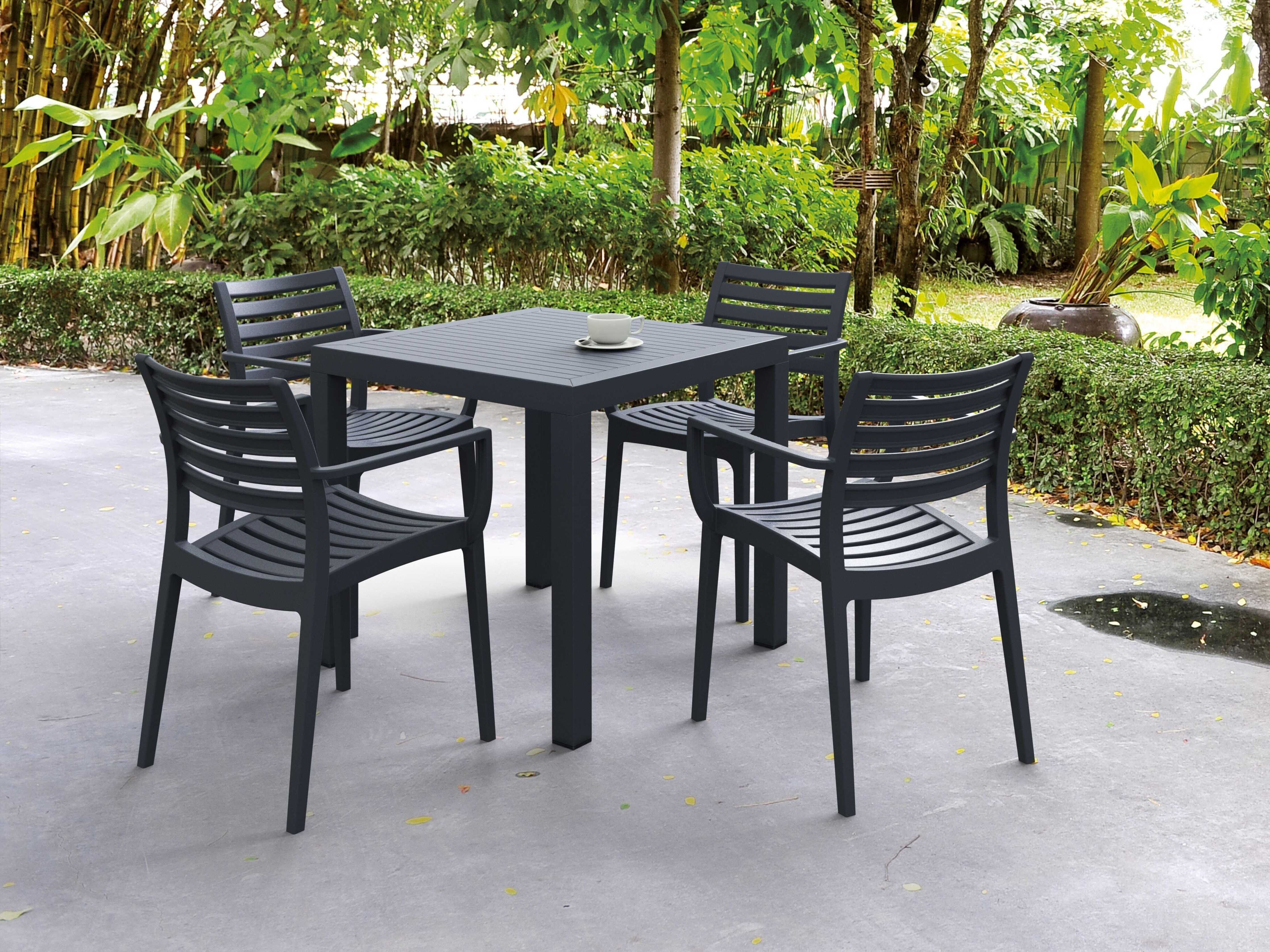 Compamia Artemis Dark Gray Polypropylene Dining Set