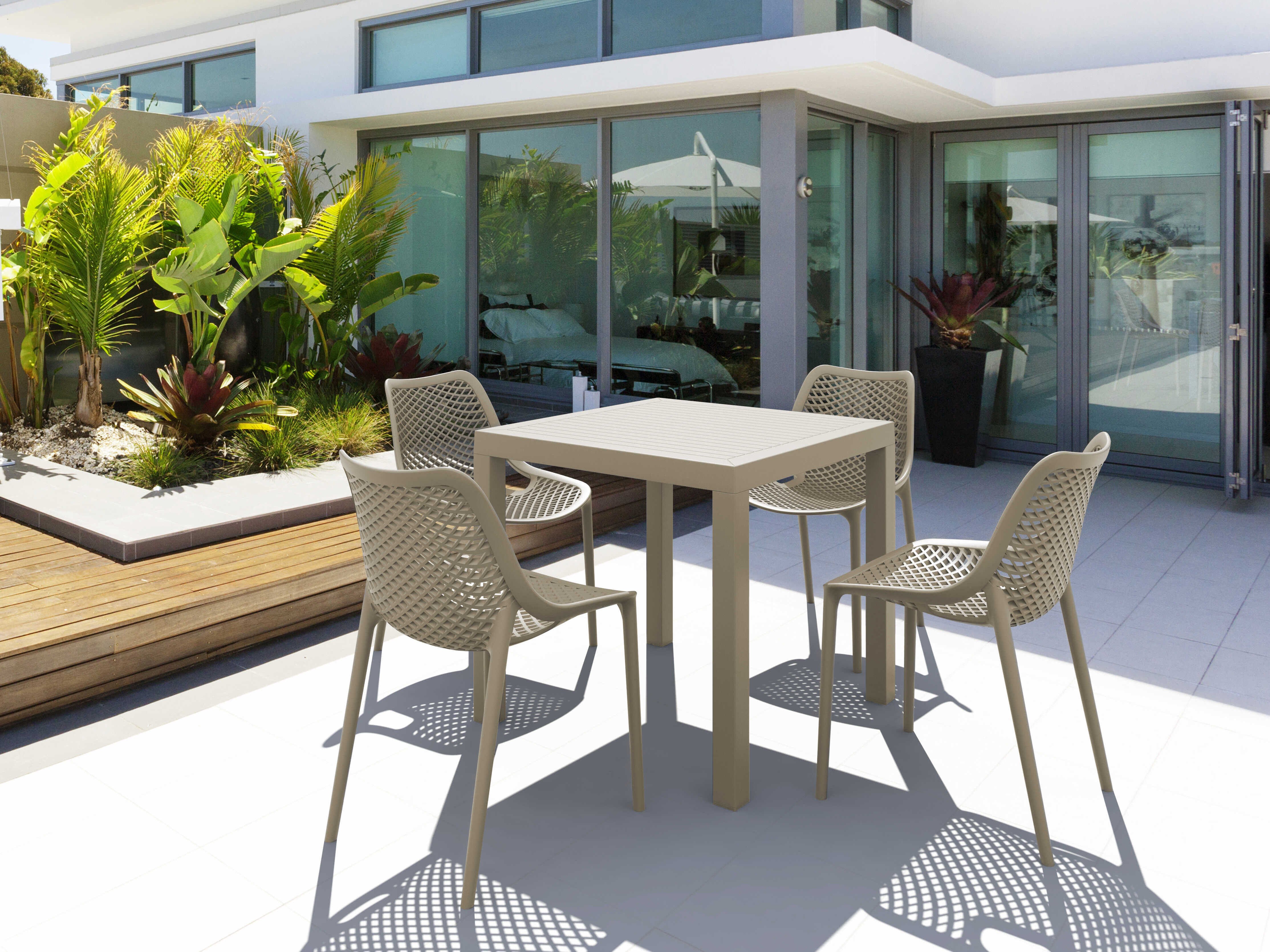Compamia Air Taupe Polypropylene Dining Set