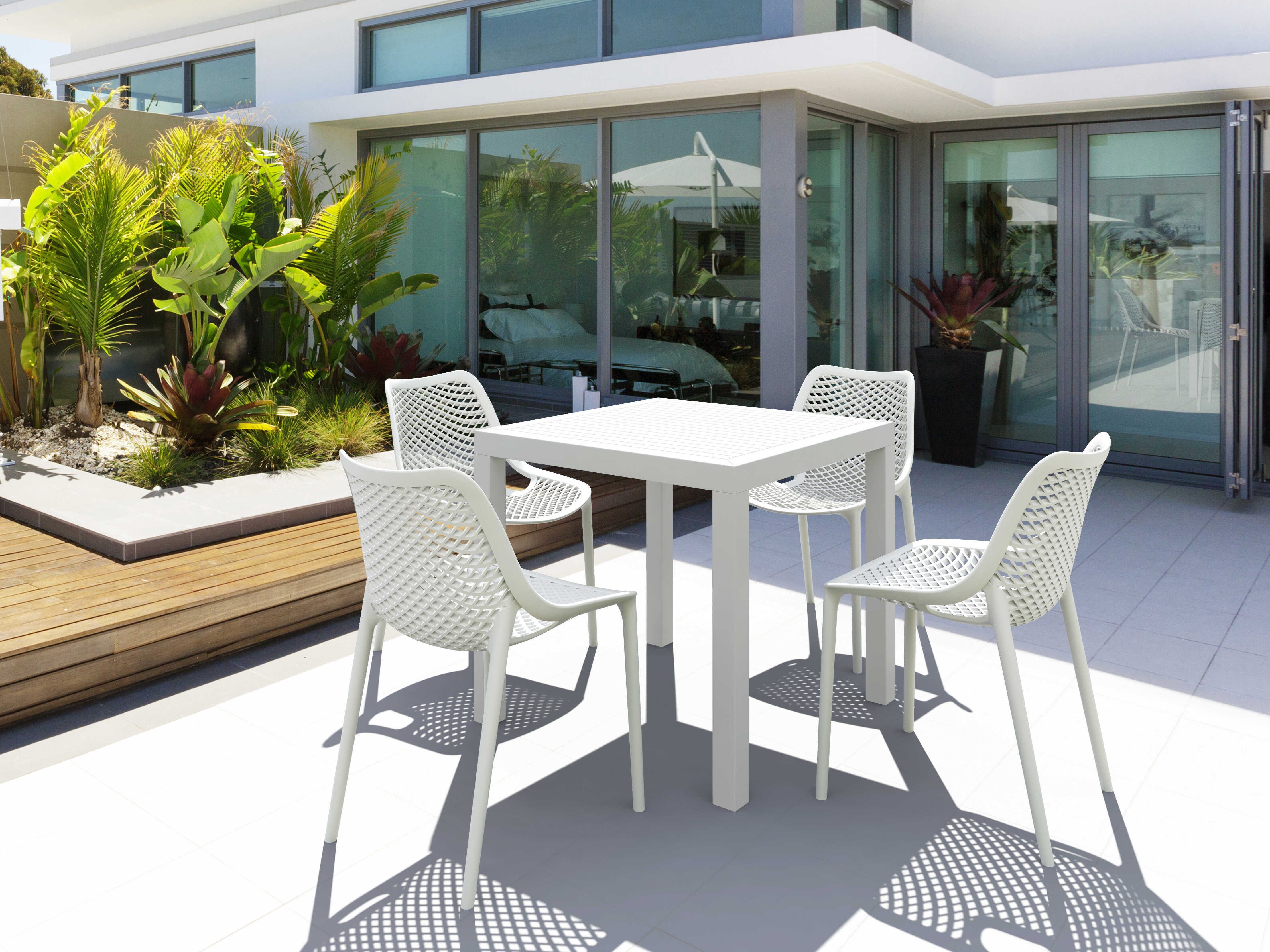 Compamia Air White Polypropylene Dining Set